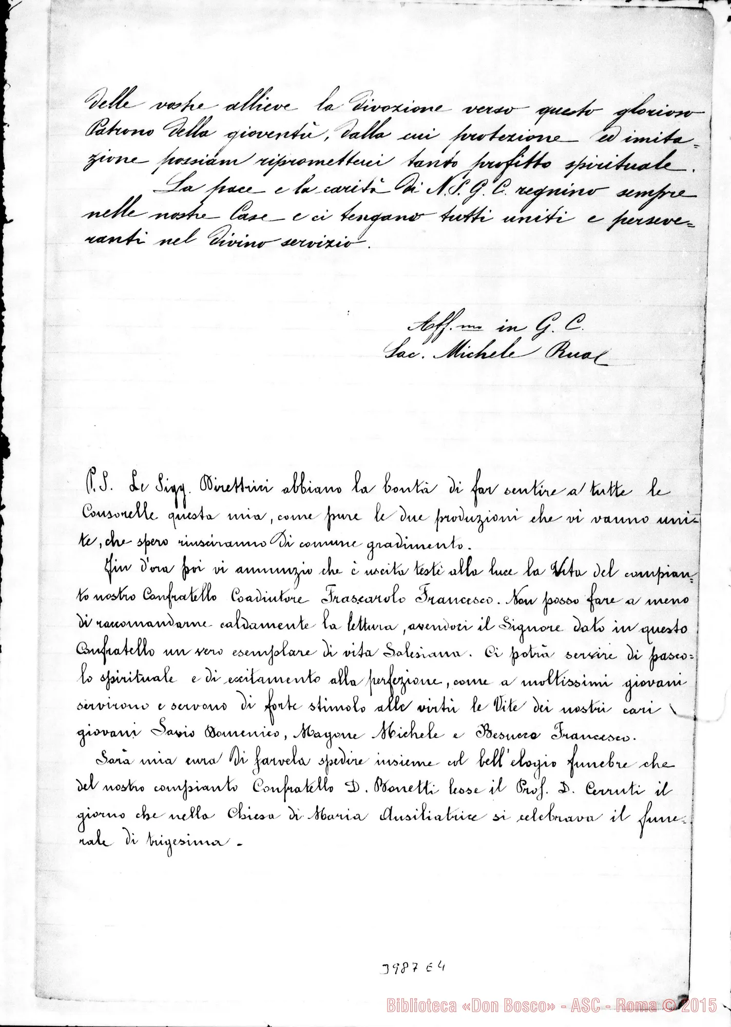 Fotogramma E 4 — 29-06- Ringraziamenti per gli auguri. Ms. allogr.