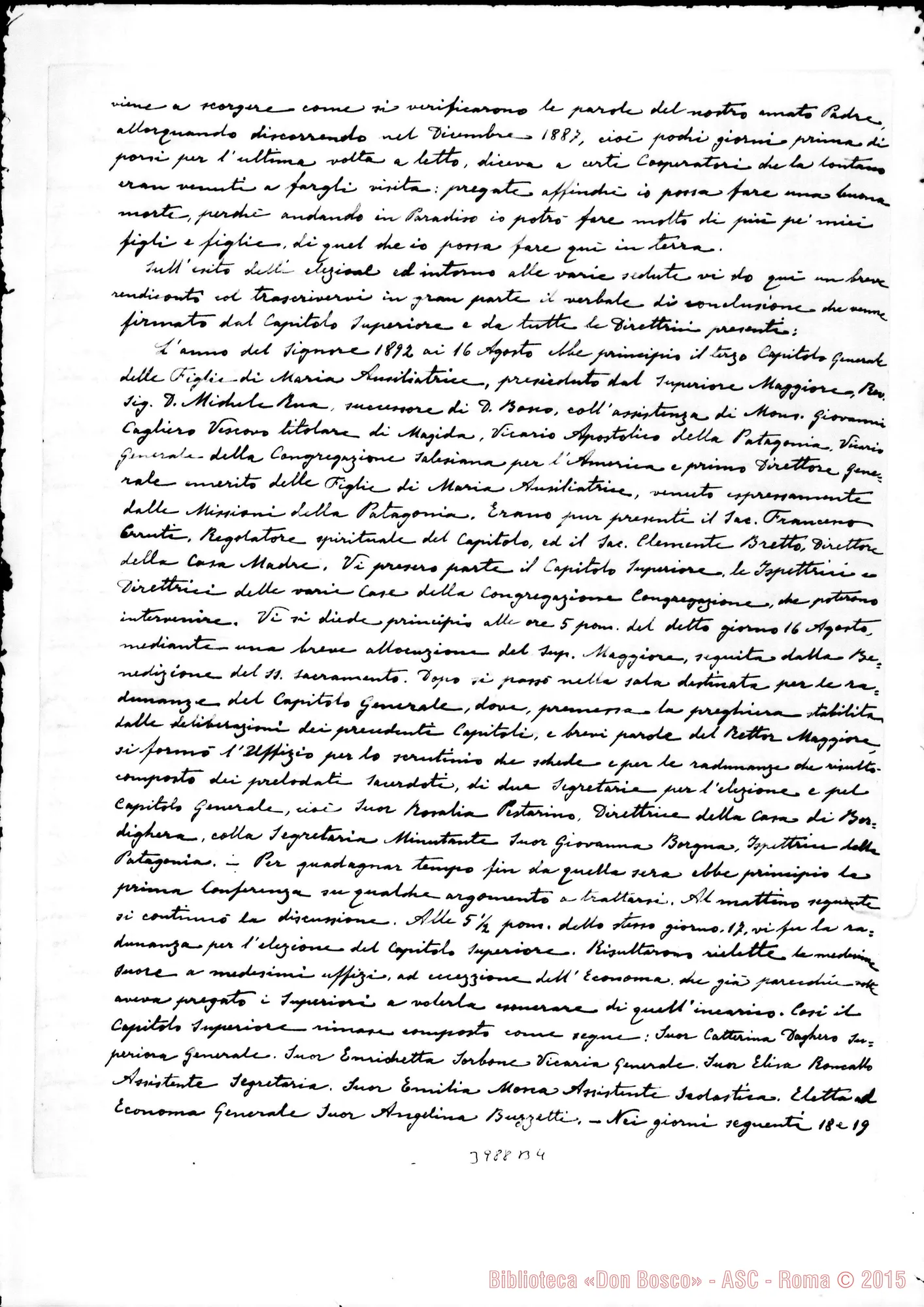 Fotogramma B 4 — 21-11- Avvenimenti importanti nella Congregazione. Ms. allogr. E stampato