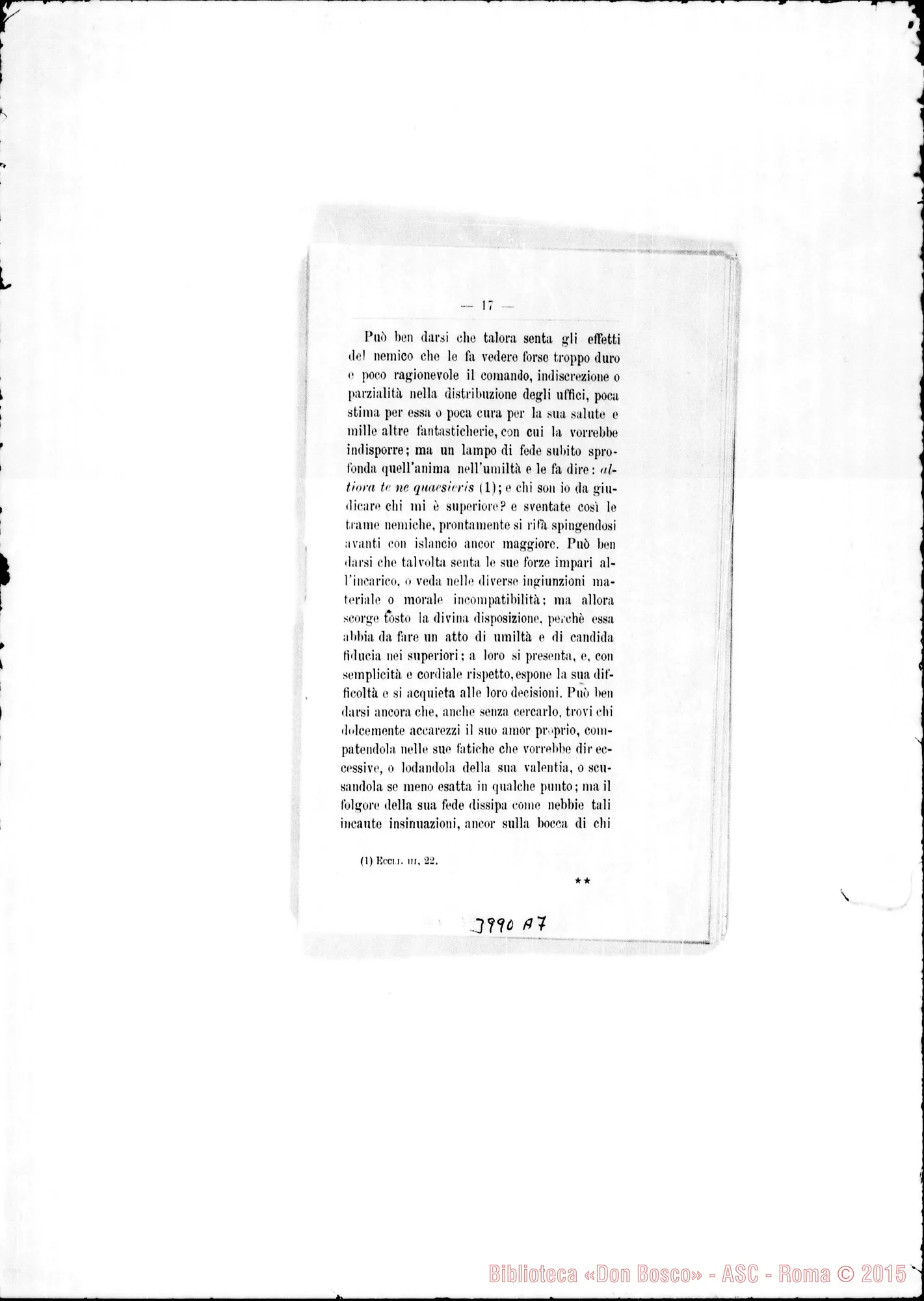 Fotogramma A 7 — 31-12-1903: Vita di fede. Stampato