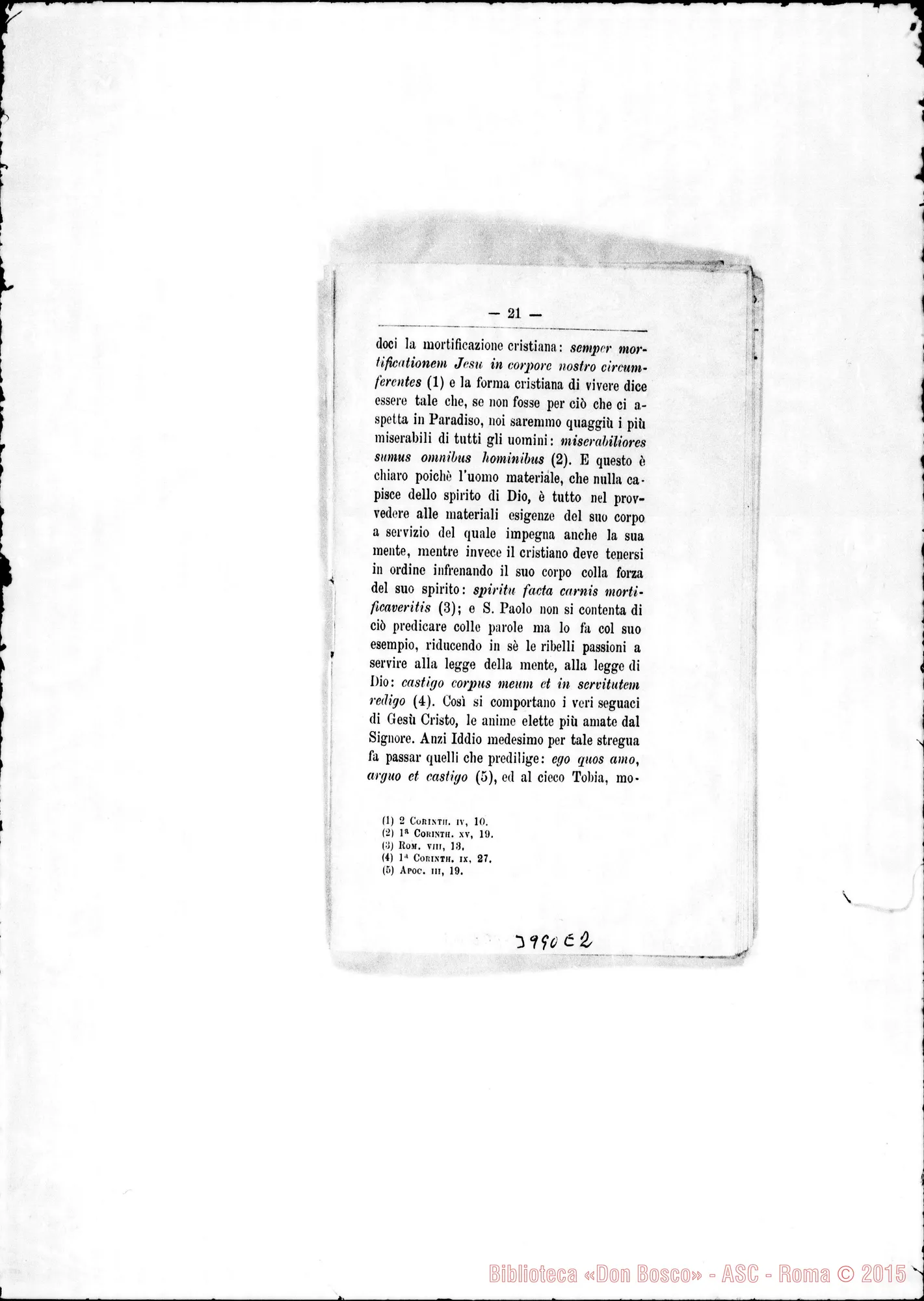 Fotogramma E 2 — 31-12-1904: «Cliaritatem habete, quod est vinculum perfectìonis». Stampato