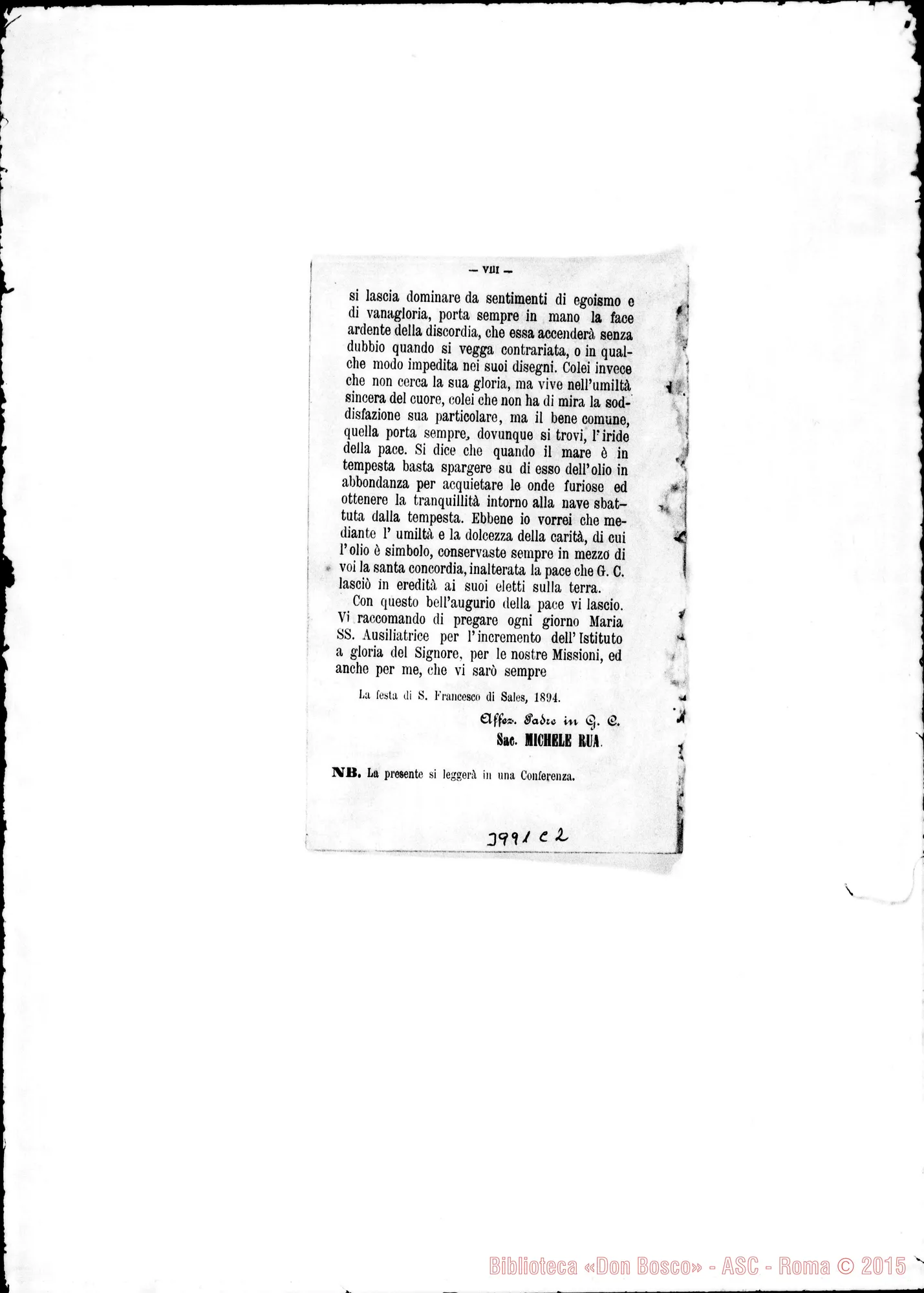Fotogramma C 2 — Introduzione all’elenco dell’anno 1894