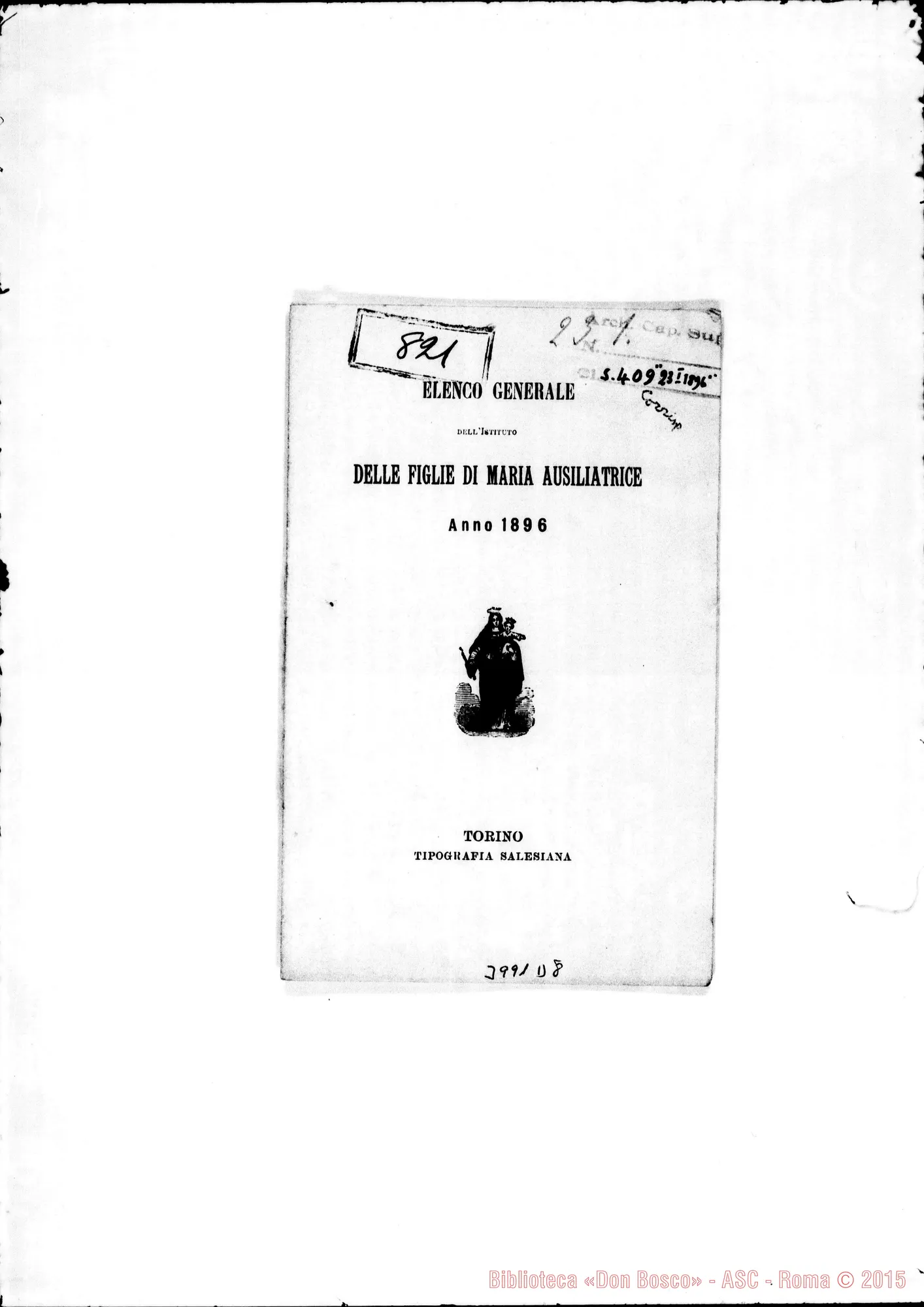 Fotogramma D 8 — Introduzione all’elenco dell’anno 1896: Sulla morte di Mons. Lasagna