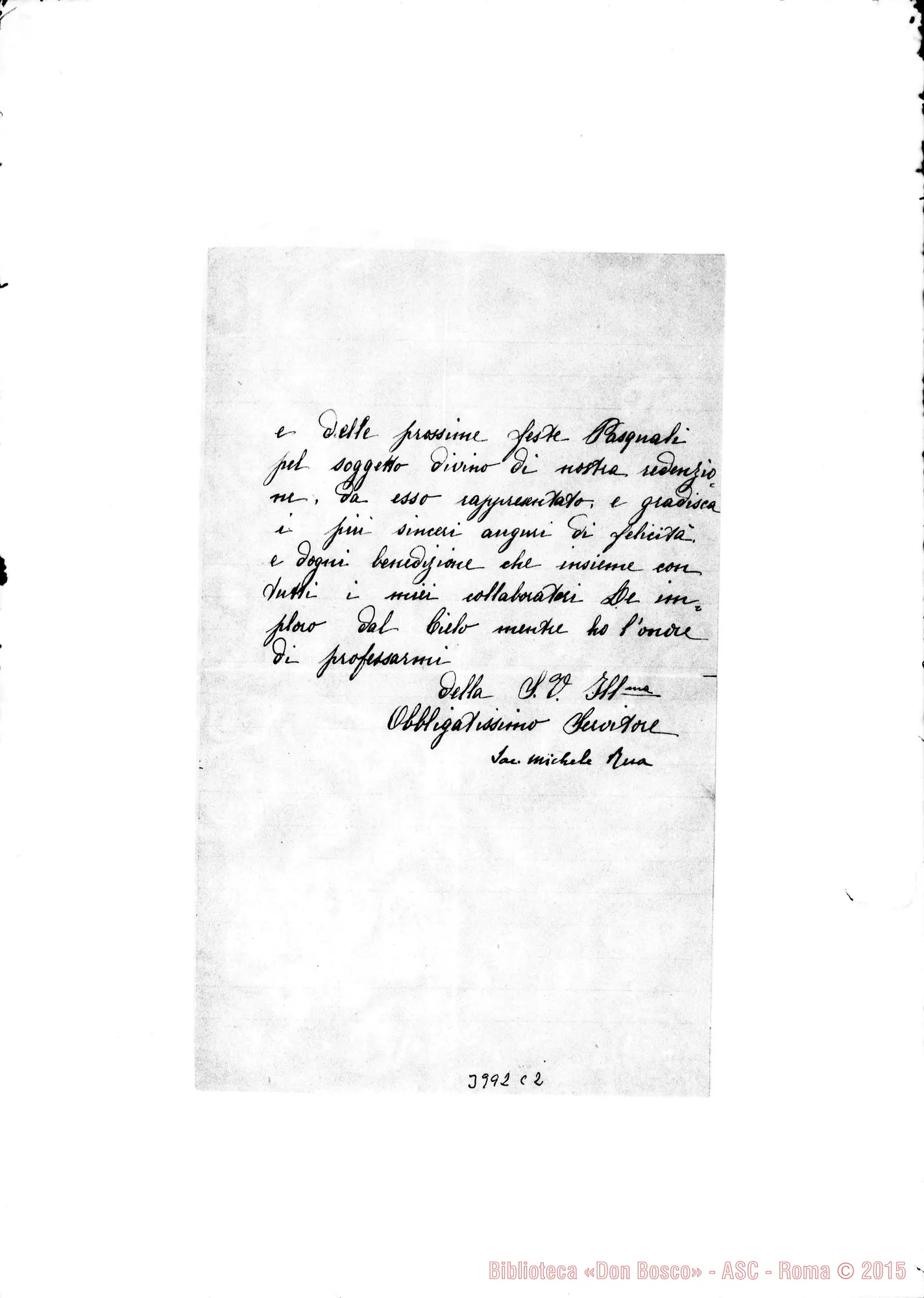 Fotogramma C 2 — Senza data: Offre fac-simile della «Crocifissione». Ms. allogr. Tre copie