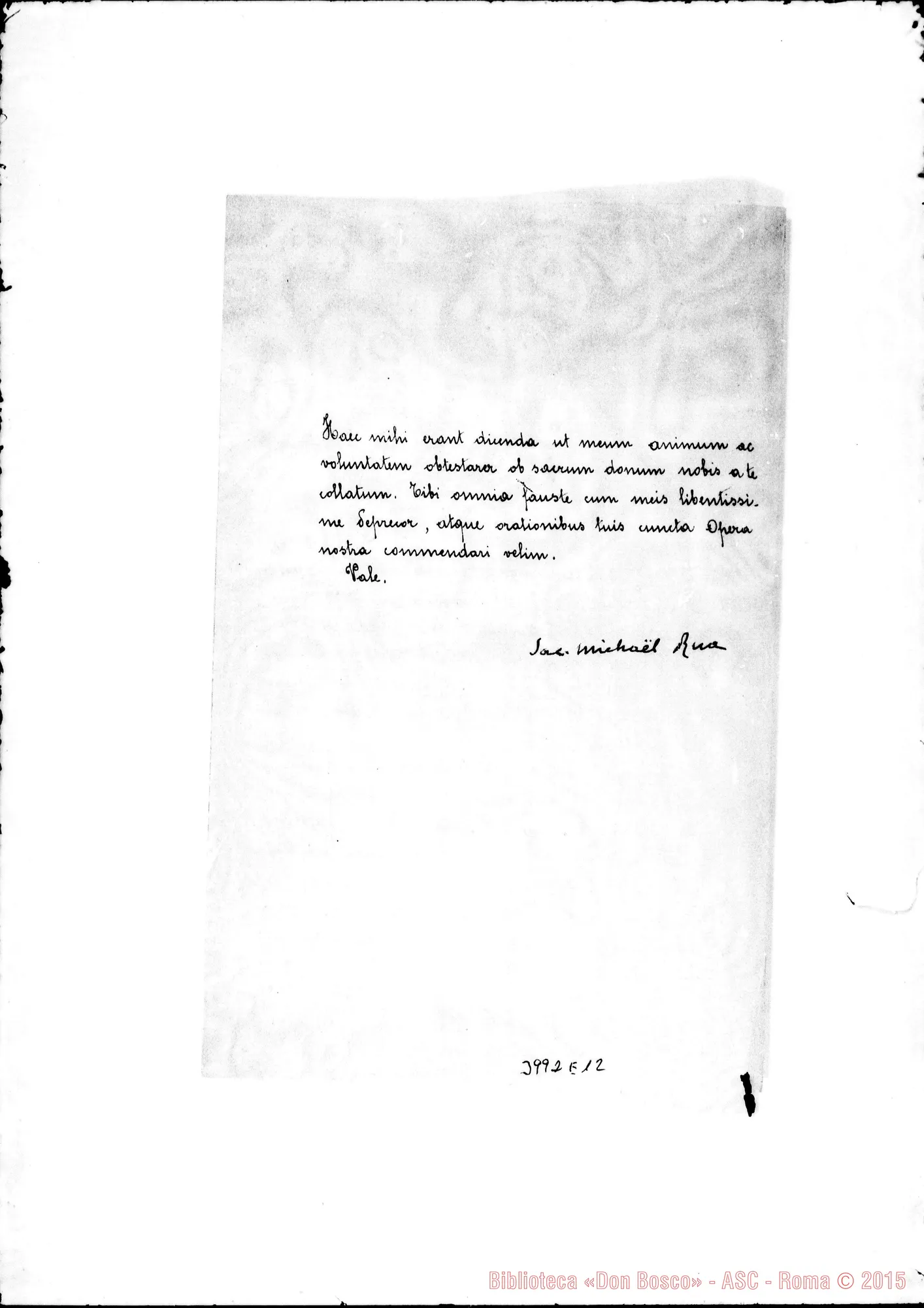 Fotogramma E 12 — Chiede limosine di Messe. Minute allogr.