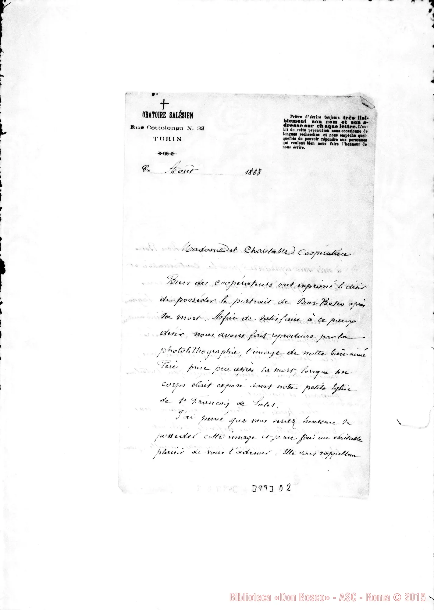 Fotogramma D 2 — 08- Minuta di lettera in francese. Ms. allogr.