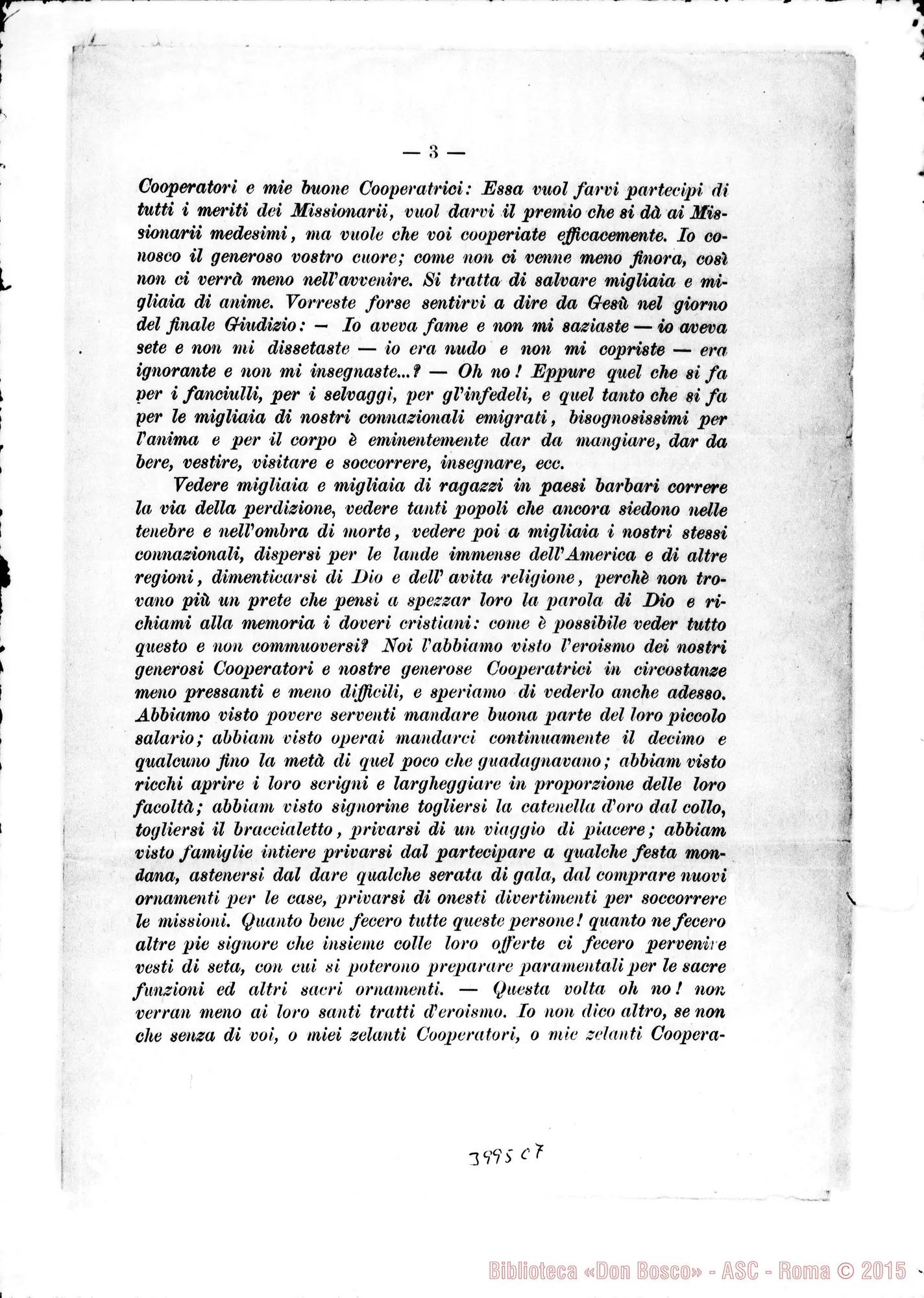 Fotogramma C 7 — 24-10- In favore delle vocazioni missionarie. Ms. allogr. E stampato