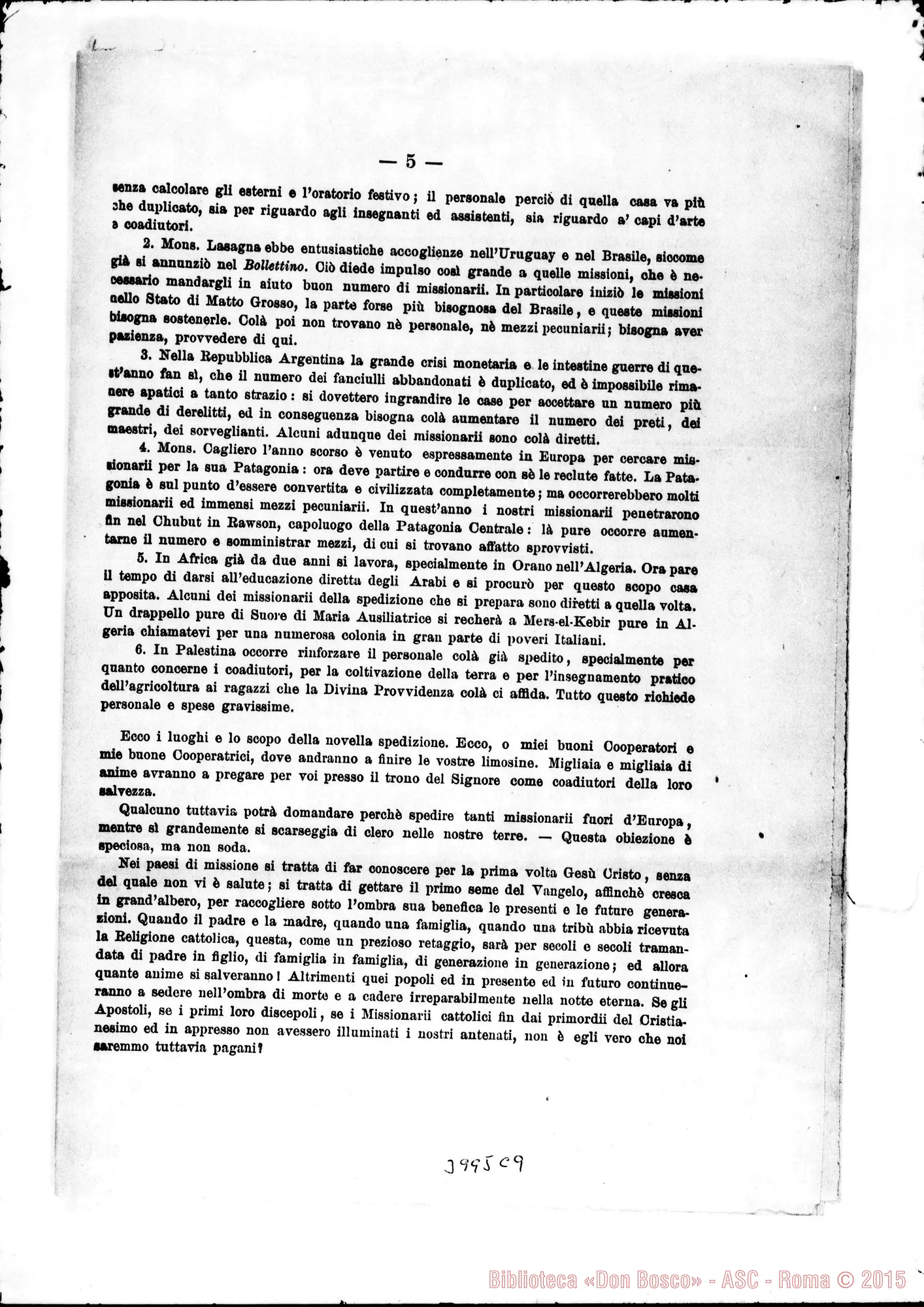 Fotogramma C 9 — 24-10- In favore delle vocazioni missionarie. Ms. allogr. E stampato