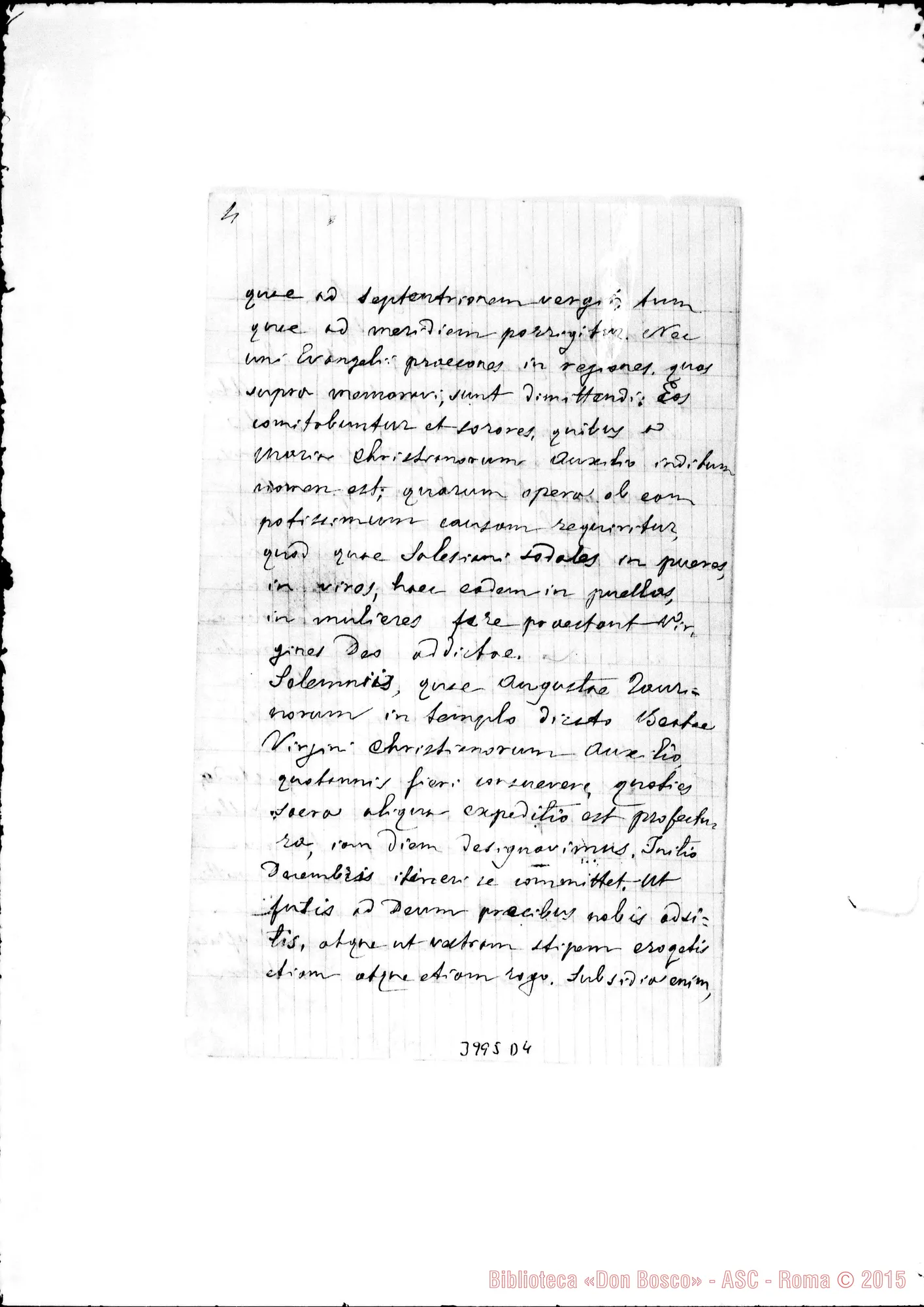 Fotogramma D 4 — 9-11- Per le vocazioni missionarie. Minuta ms. allogr. con correi, autogr. Rua, bella copia E bozze