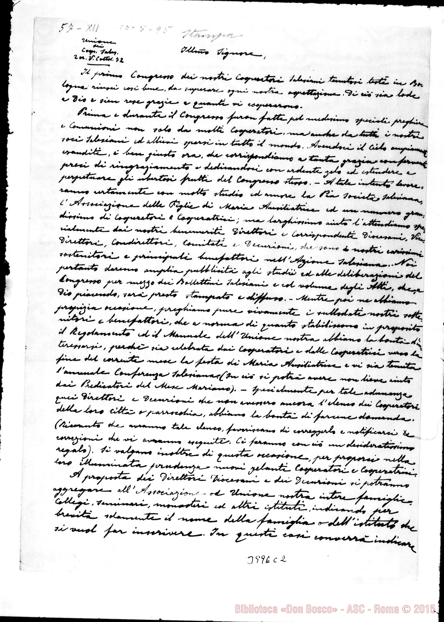Fotogramma C 2 — 10-05- Sul Congresso dei Cooperatori A Bologna. Ms. allogr. E stampato