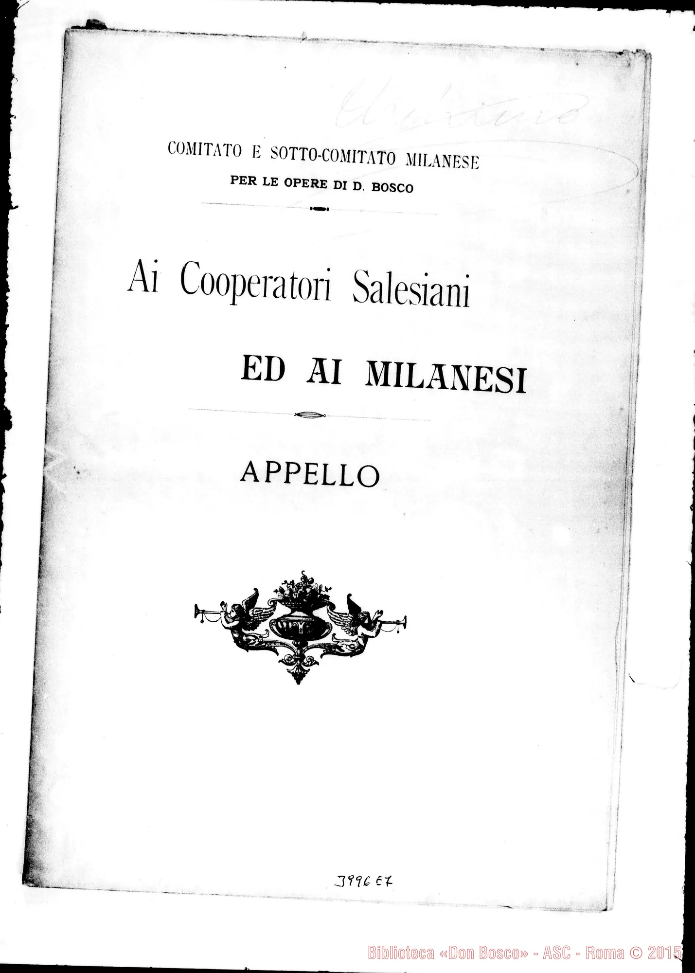 Fotogramma E 7 — 7-12- Appello per l’opera salesiana A Milano. Stampato