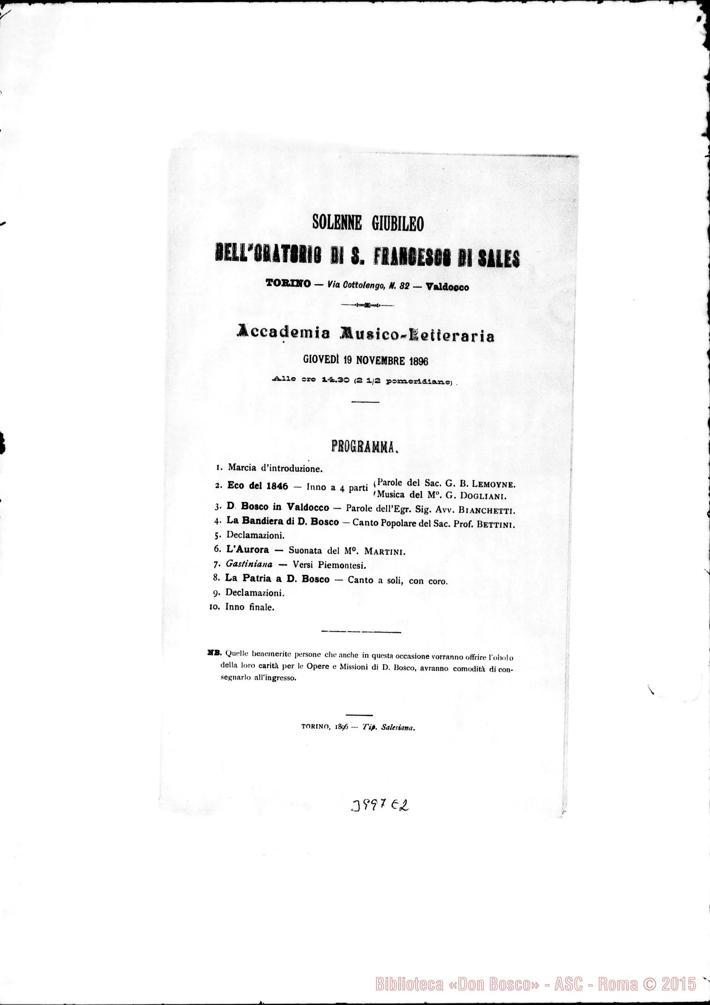 Fotogramma E 2 — 12-11- Cinquantanni di dimora in Valdocco. Stampato
