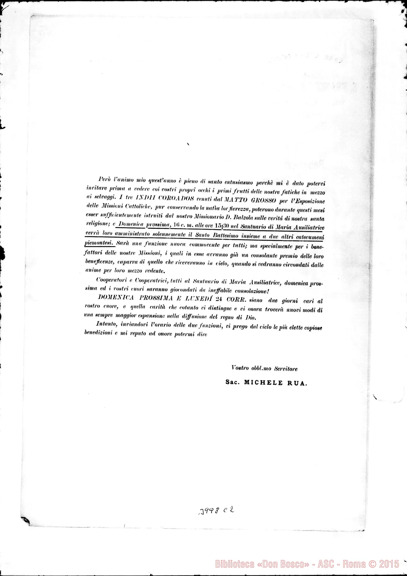 Fotogramma C 2 — 12-10- Partenza dei Missionari. Stampato