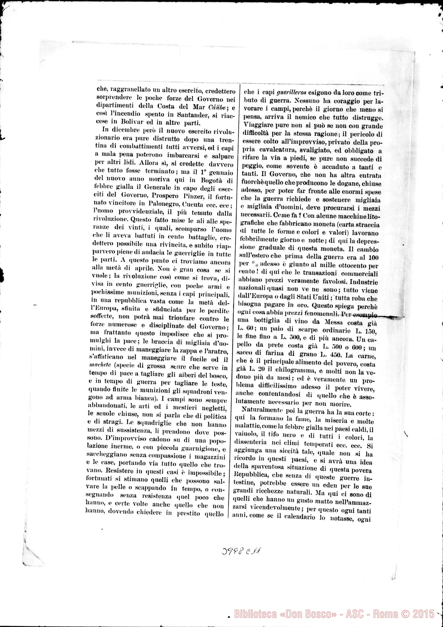Fotogramma E 11 — 20-07- Sui lebbrosi della Colombia. Stampato