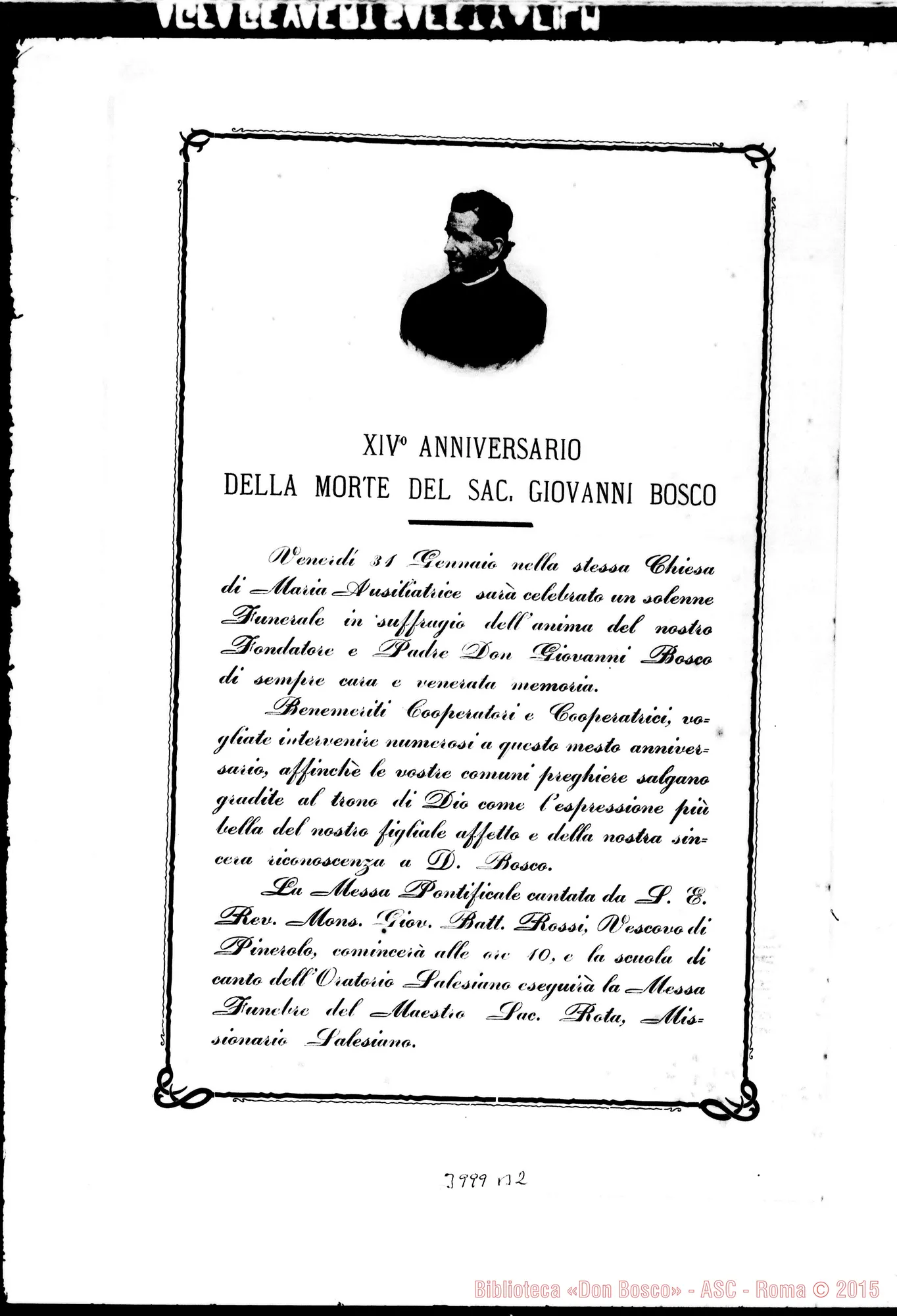 Fotogramma B 2 — 22-01-1902: Festa di S. Francesco di Sales. Stampato