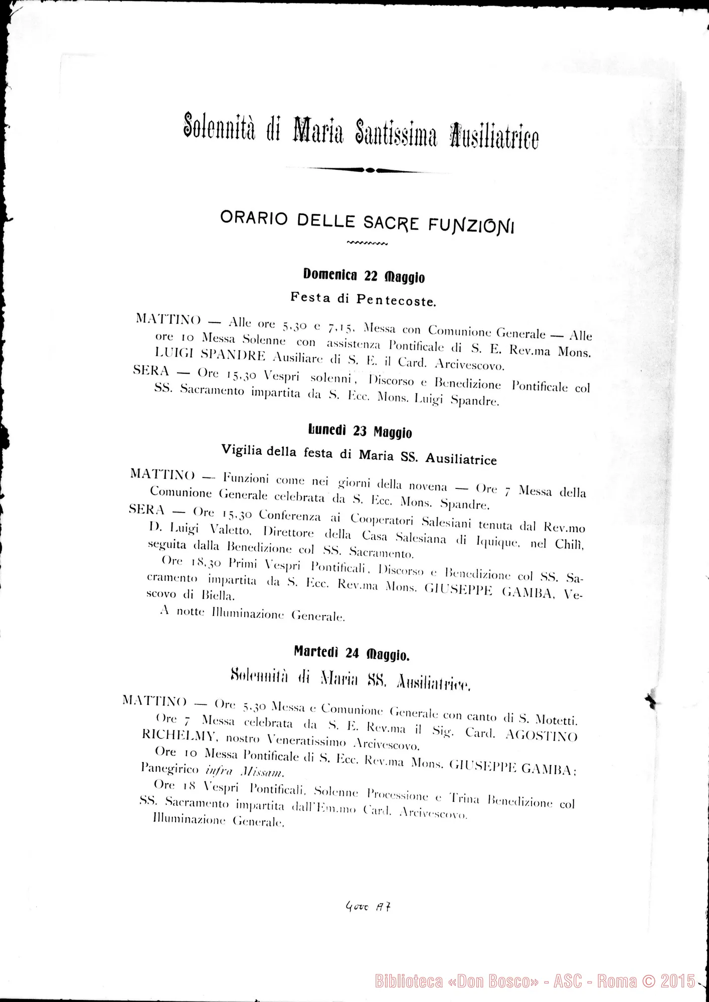 Fotogramma A 7 — 18-05- Conferenza fatta da D. Valletto. Stampato E ms. allogr.