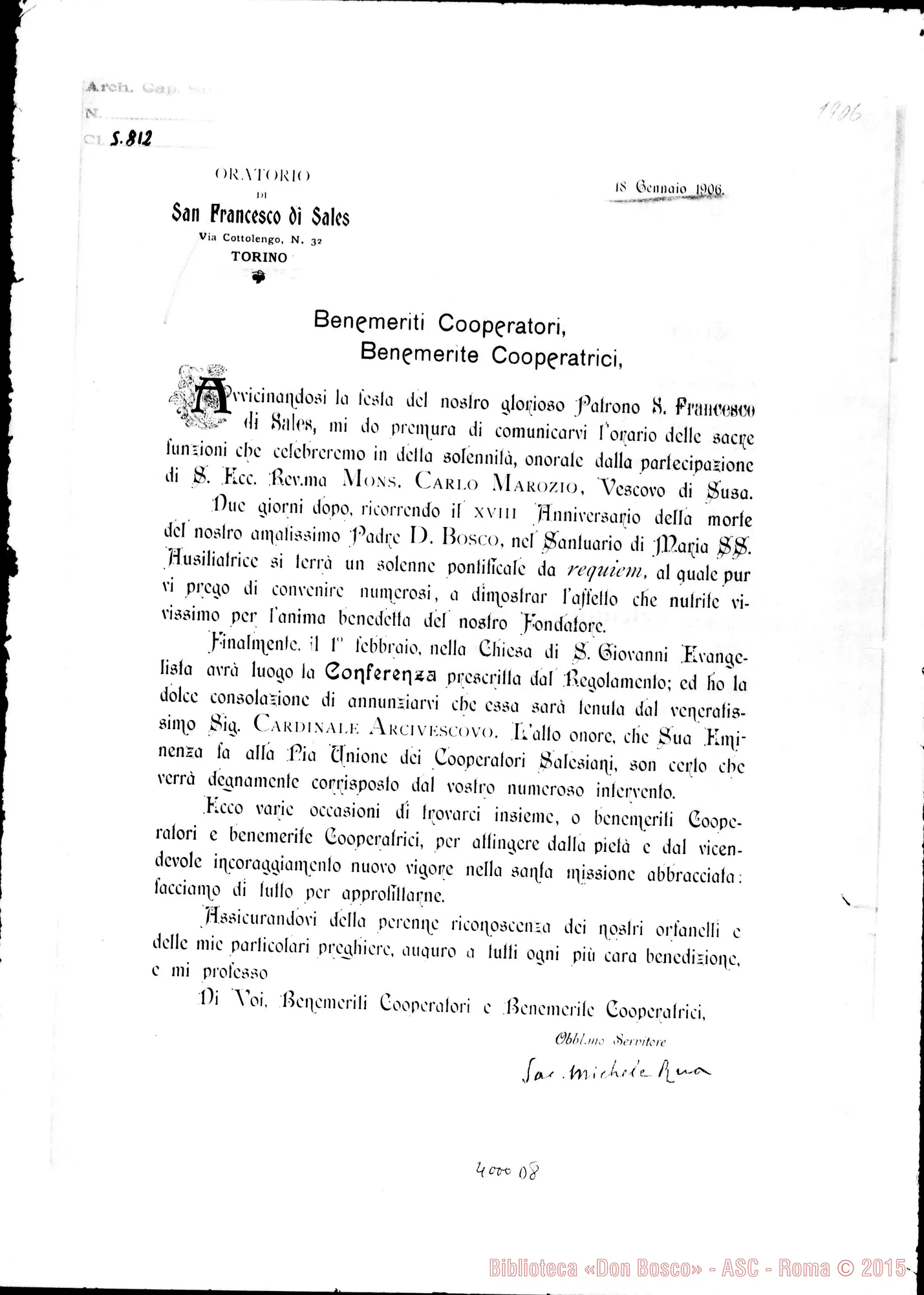 Fotogramma D 8 — 18-01- Sulla solennità di S. Francesco di Sales. Ms. allogr. E stampato