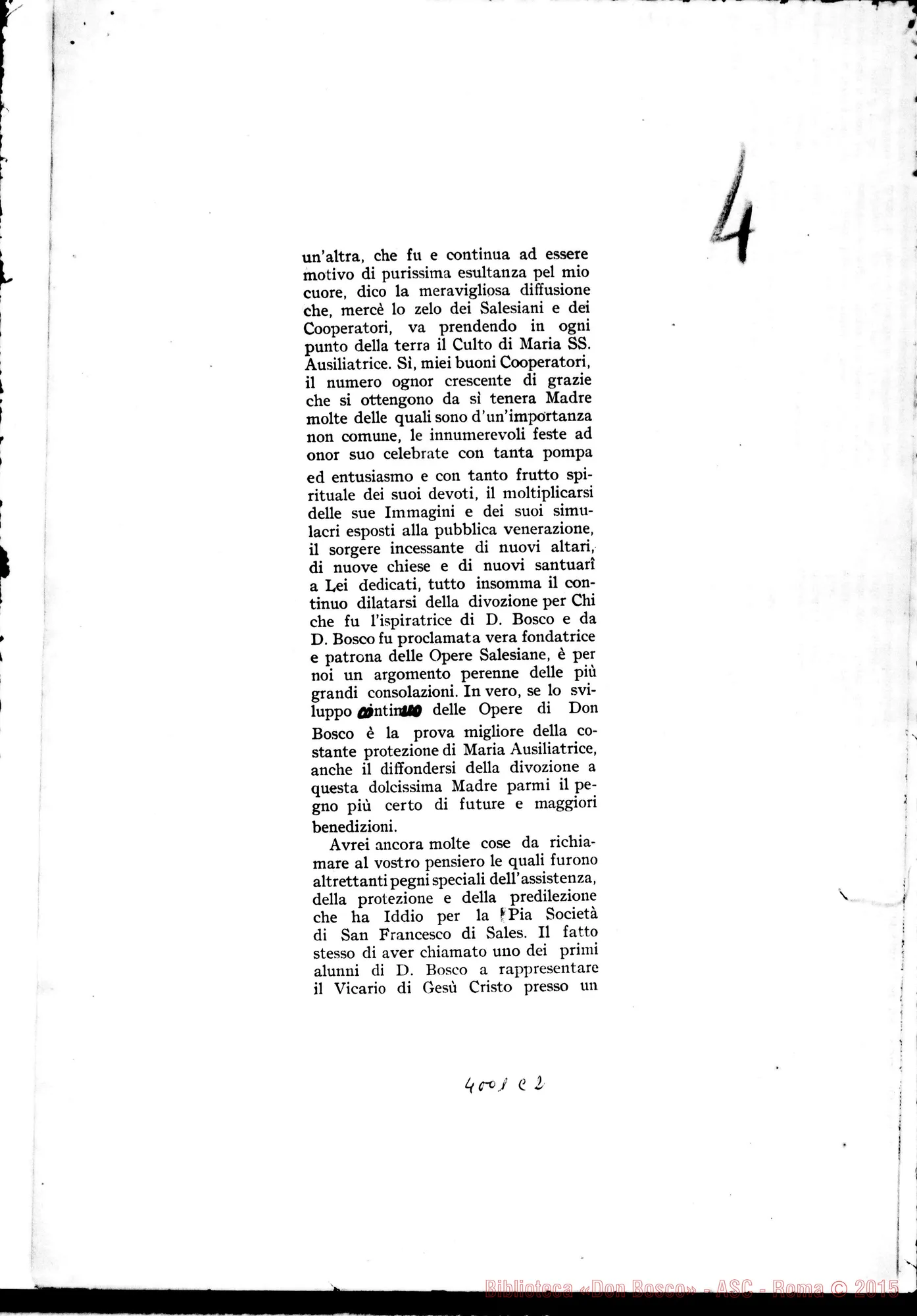 Fotogramma C 2 — 1-01-1909: Breve notizia sulla Congregazione. Bozze con correz. autogr. Rua