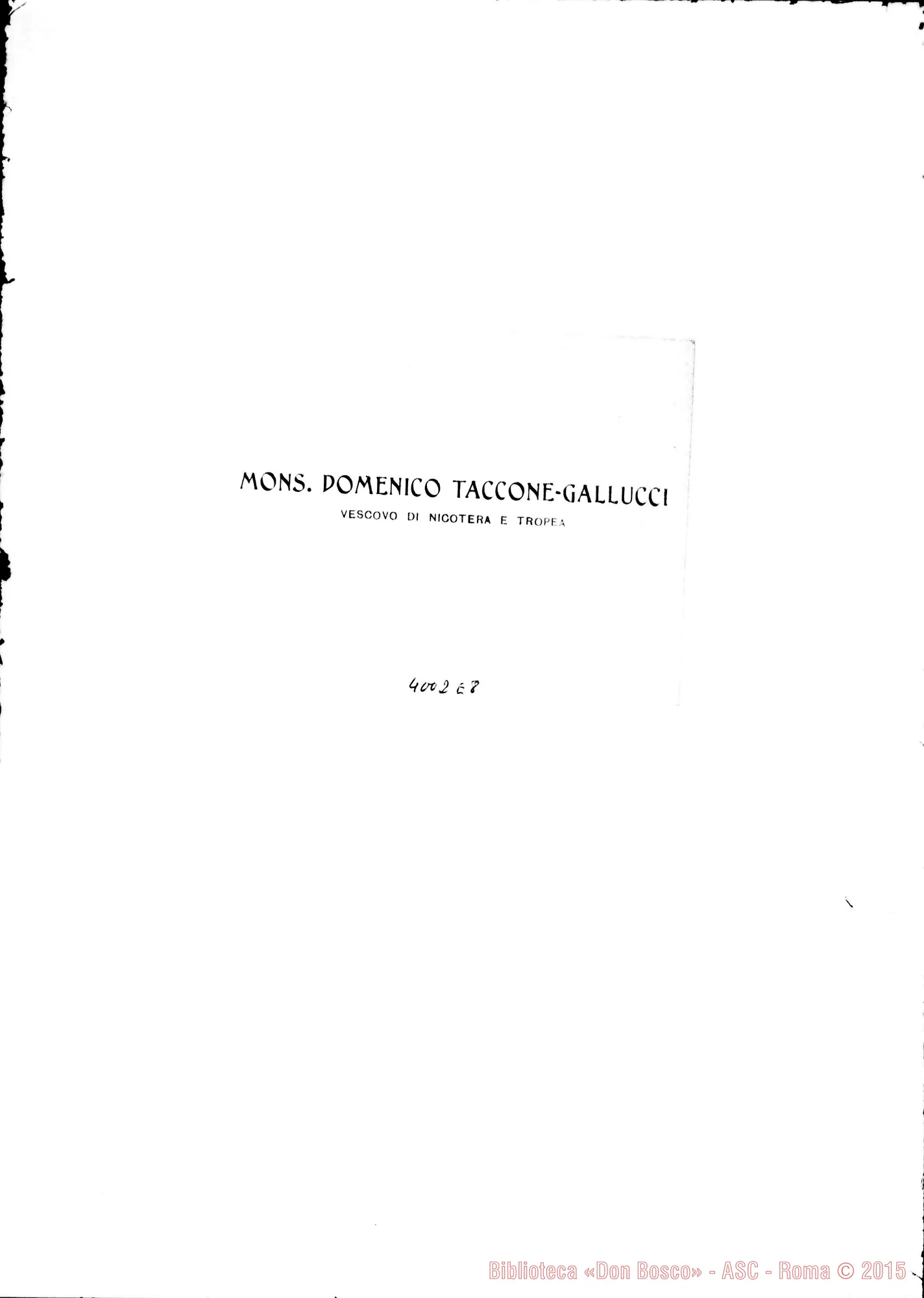 Fotogramma E 8 — Domenico Taccone, vesc. di Nicotera-Nobili Dame. Tropea, 6-10-1905