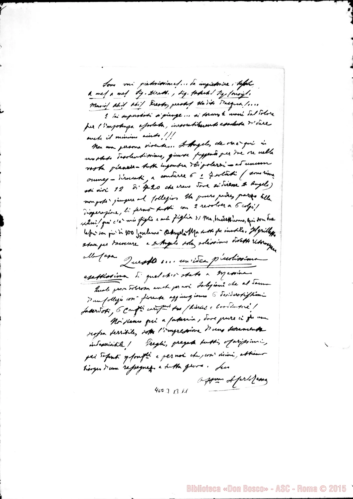 Fotogramma B 11 — Don Carlo Fessa, SDB-Don Paolo Pastorino. Catania, 29-12-1908