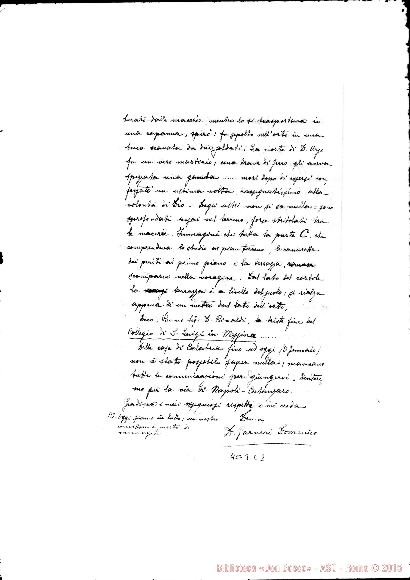 Fotogramma E 2 — Don Garneri Domenico-Don Rinaldi. Catania, 2-01-1909