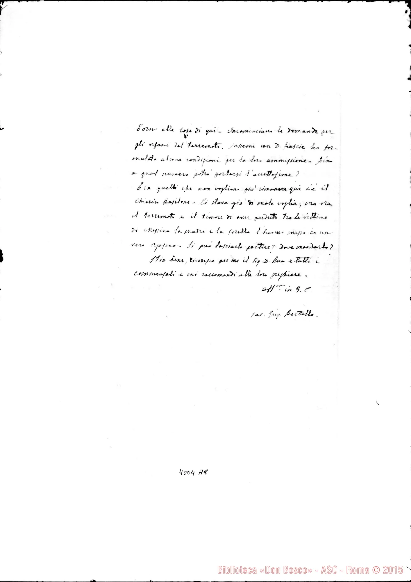Fotogramma A 8 — Don Bertello-Don Rinaldi. Catania, 5-01-1909