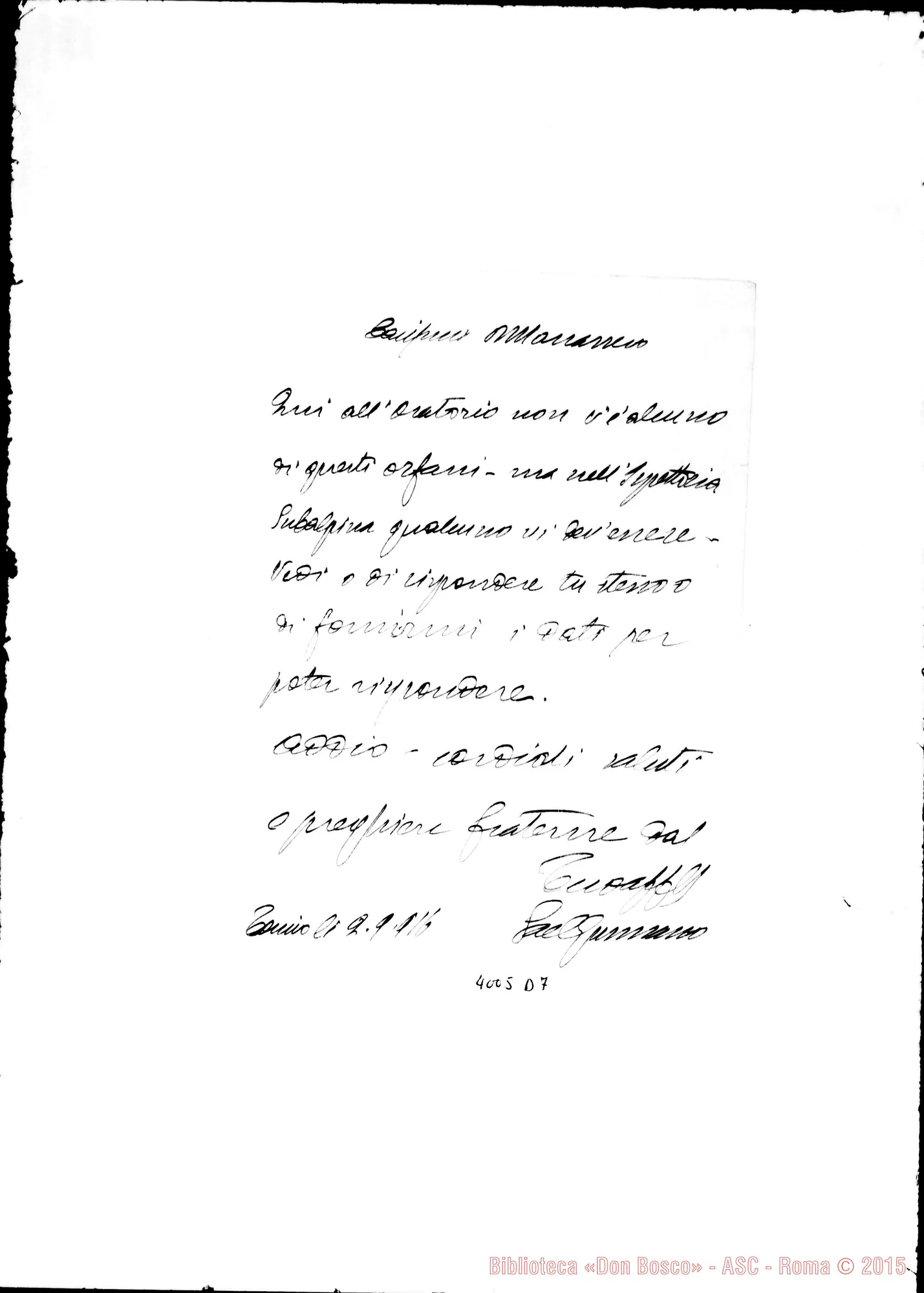 Fotogramma D 7 — Don Gusmano Calogero-Don Marenco Giovanni. Torino, 2-09-1916