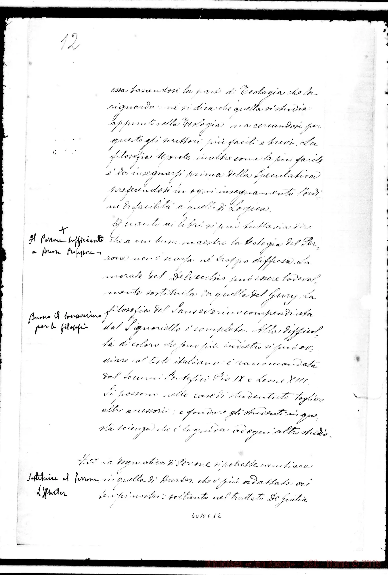 Fotogramma E 12 — Verbale della prima proposta. Ms.