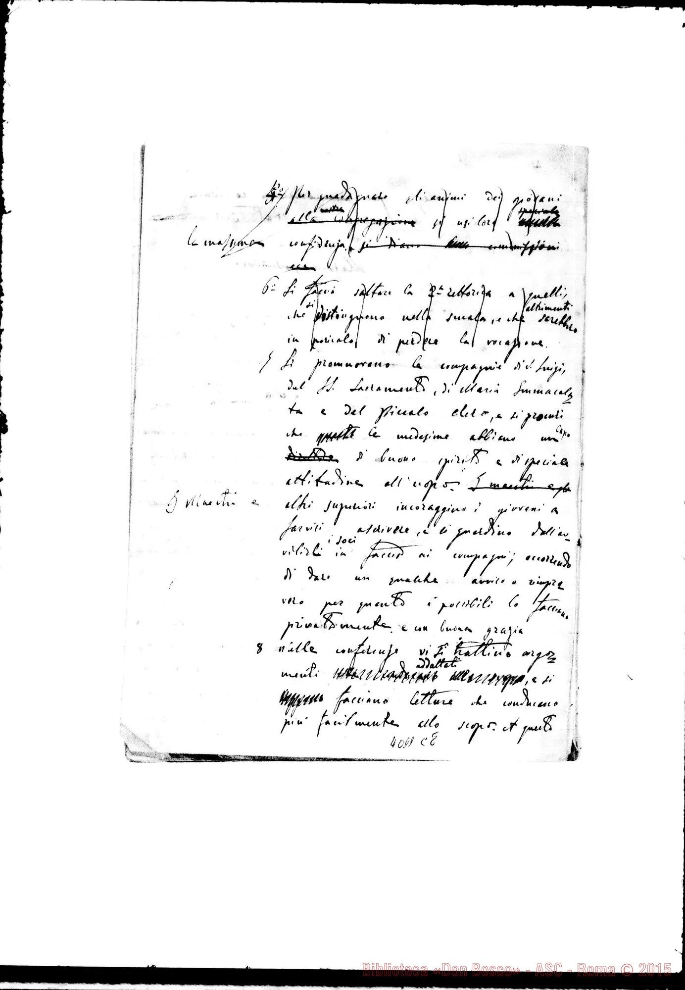 Fotogramma C 8 — Verbale della terza proposta. Ms.