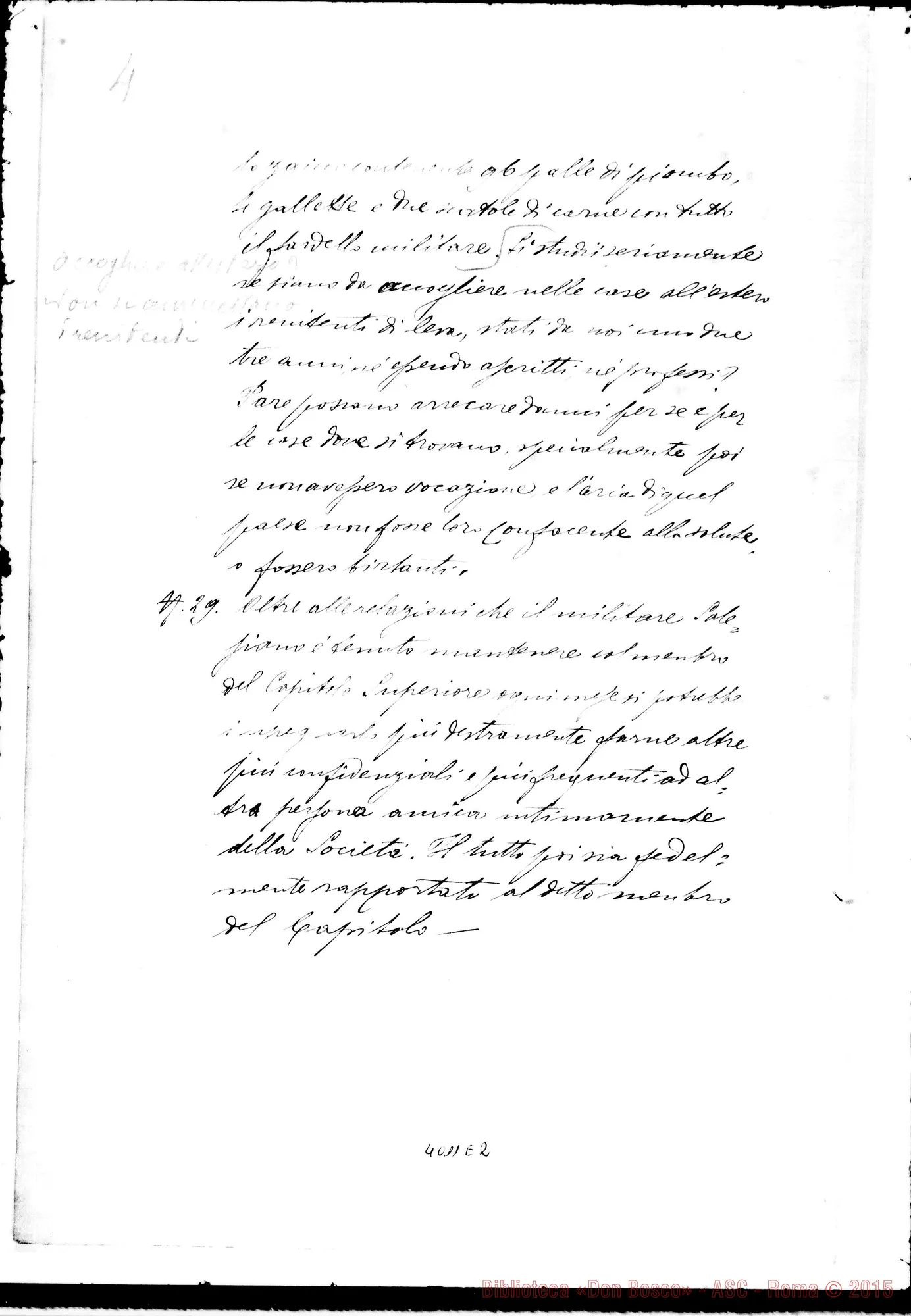 Fotogramma E 2 — Verbale della terza proposta. Ms.