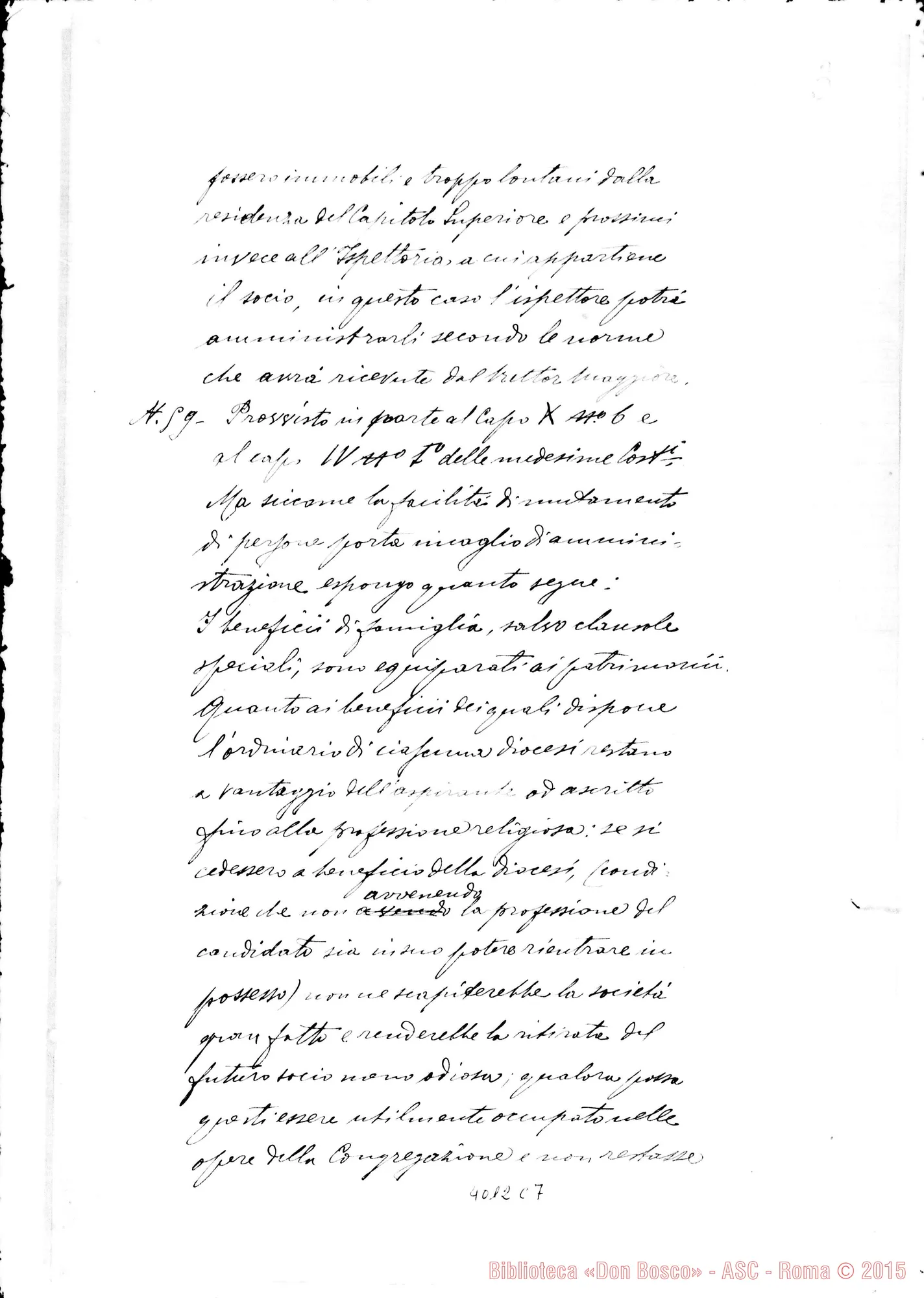 Fotogramma C 7 — Verbale della sesta proposta. Ms.