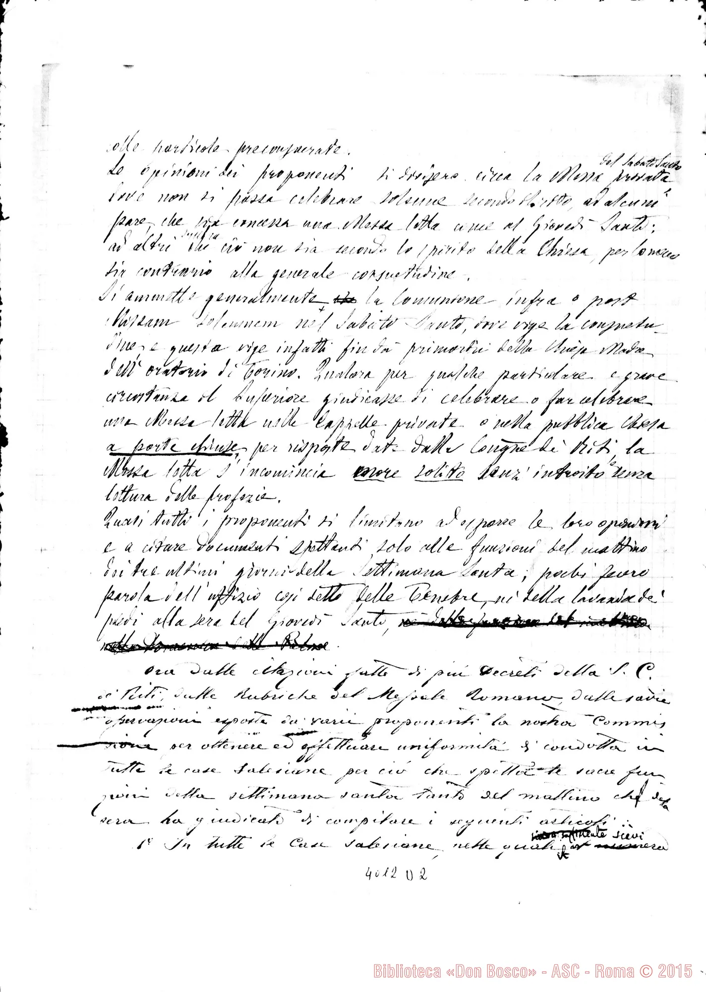 Fotogramma D 2 — Verbale della settima proposta. Ms.