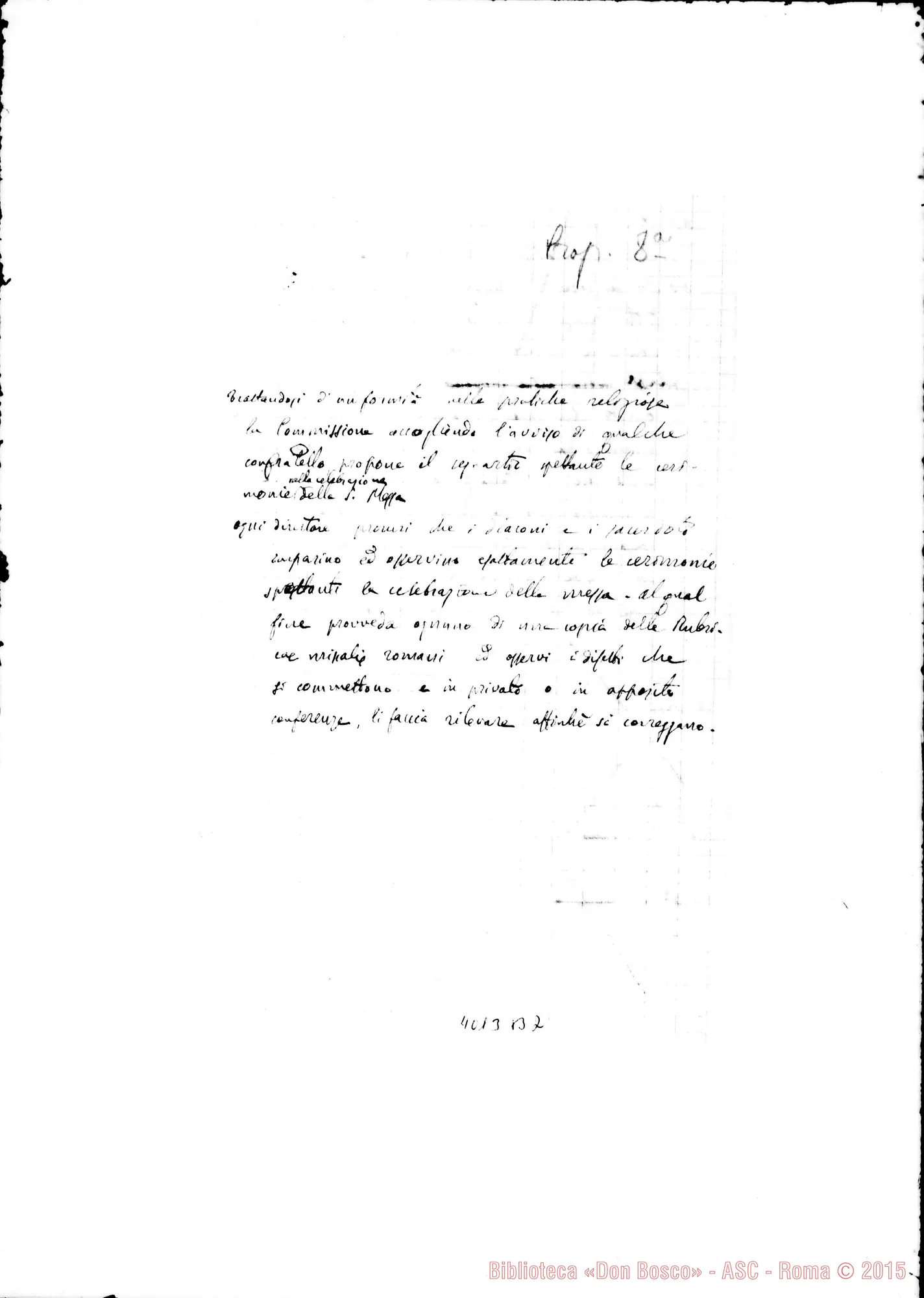 Fotogramma B 2 — Verbale dell’ottava proposta. Ms.