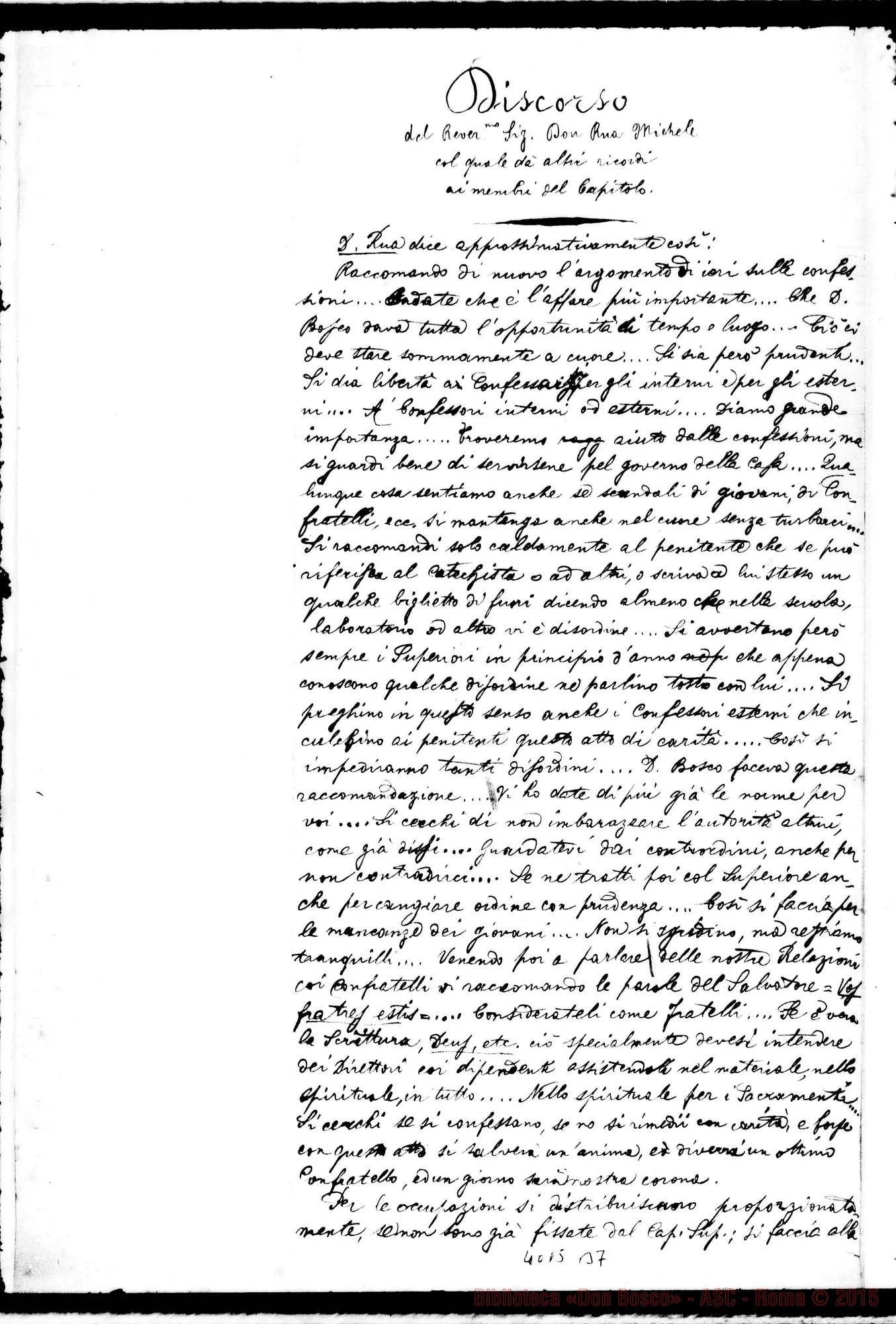 Fotogramma B 7 — Verbale-relazione del V Capitolo Generale, datata 7-09-1889