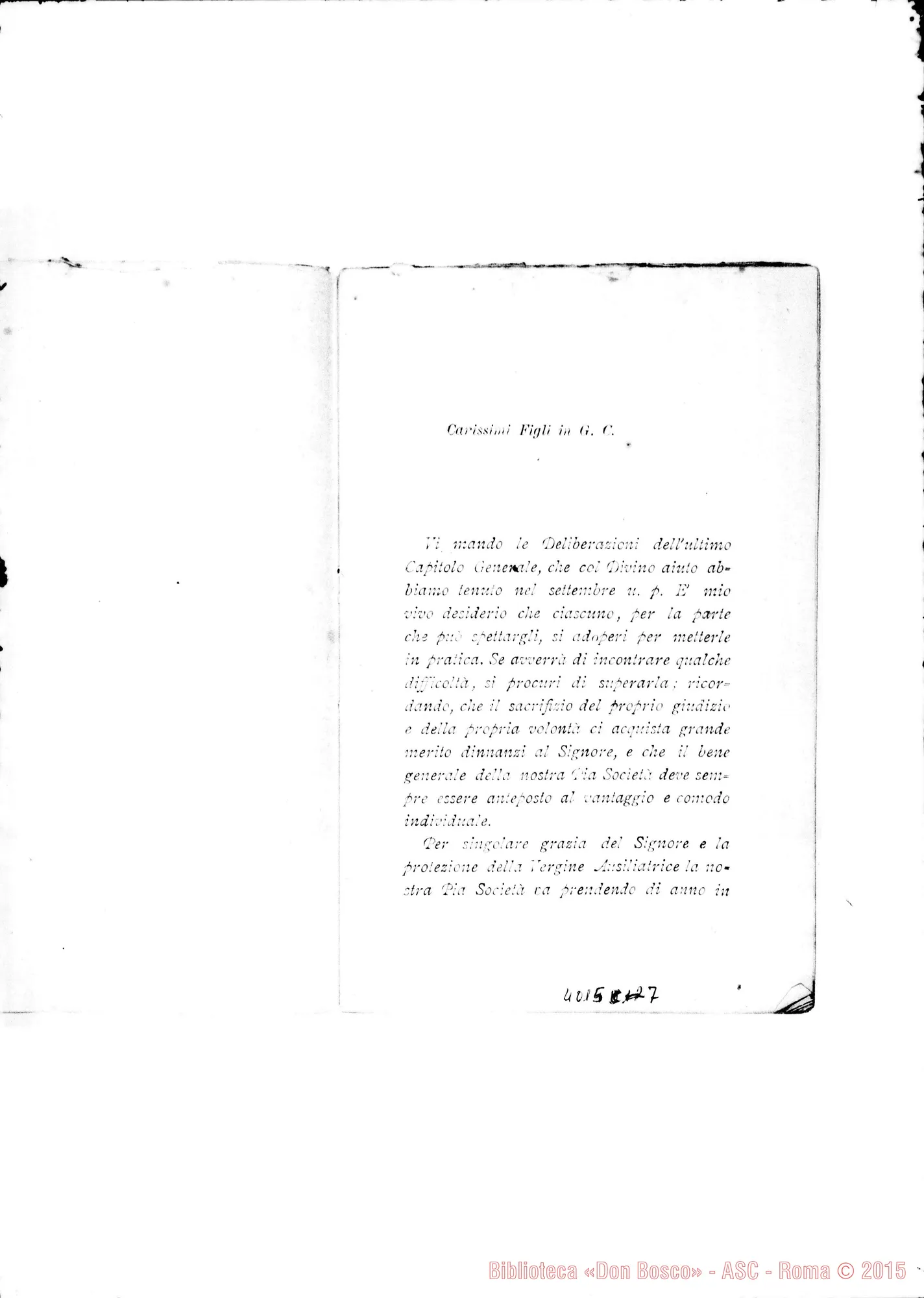 Fotogramma C 7 — 6.. Deliberazioni del V Capitolo Generale. Stampato