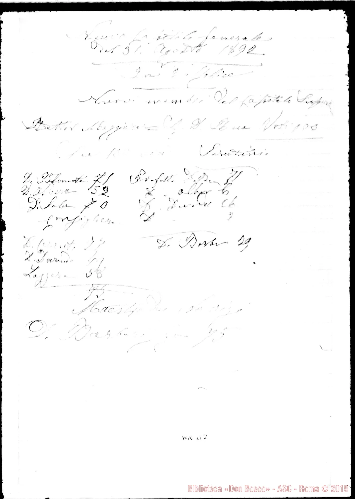 Fotogramma B 7 — Elezione del Capitolo Superiore. Appunti A matita
