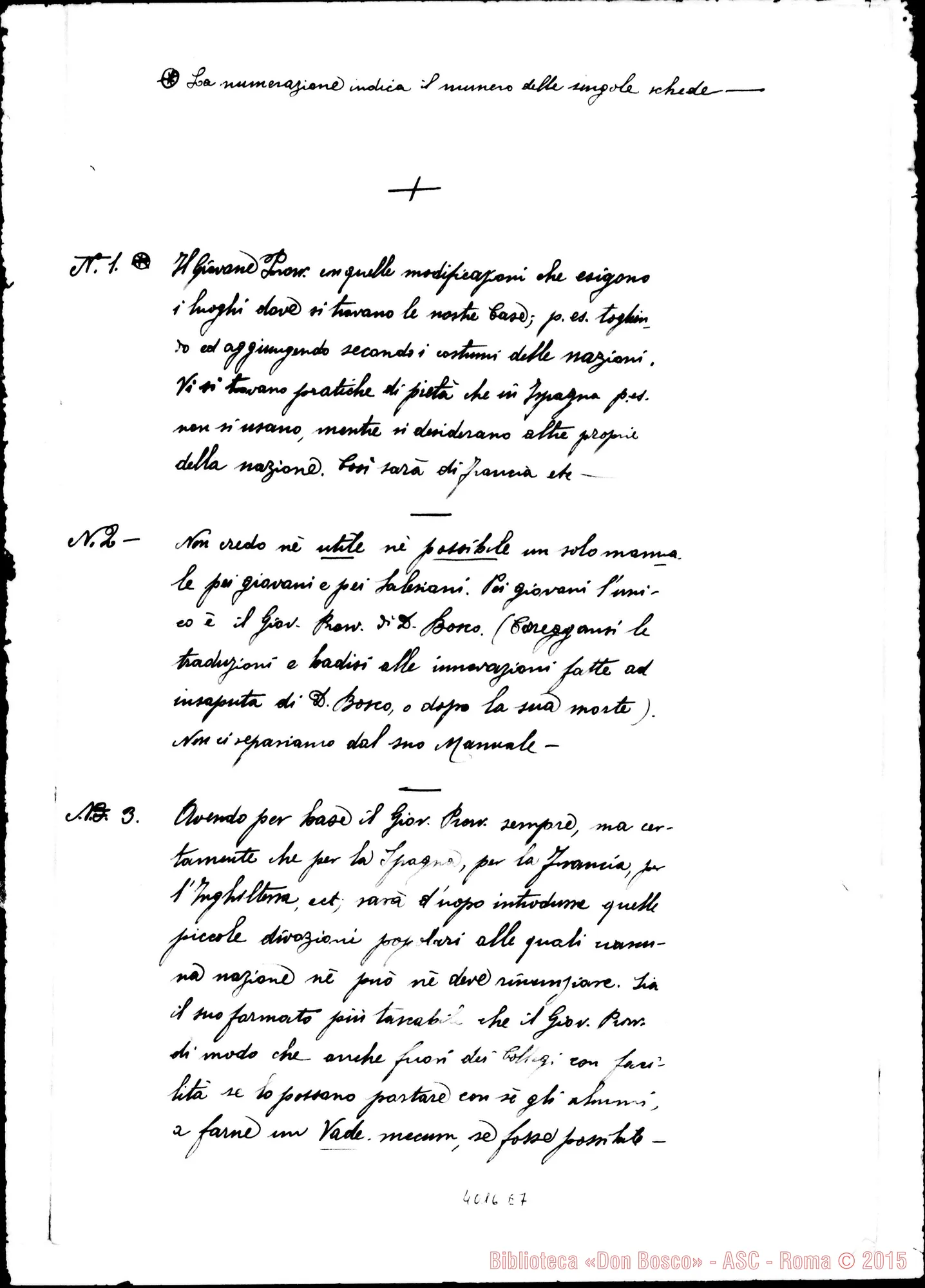 Fotogramma E 7 — Risposte ed osservazioni alla terza proposta: Manuale unico per le pratiche di pietà