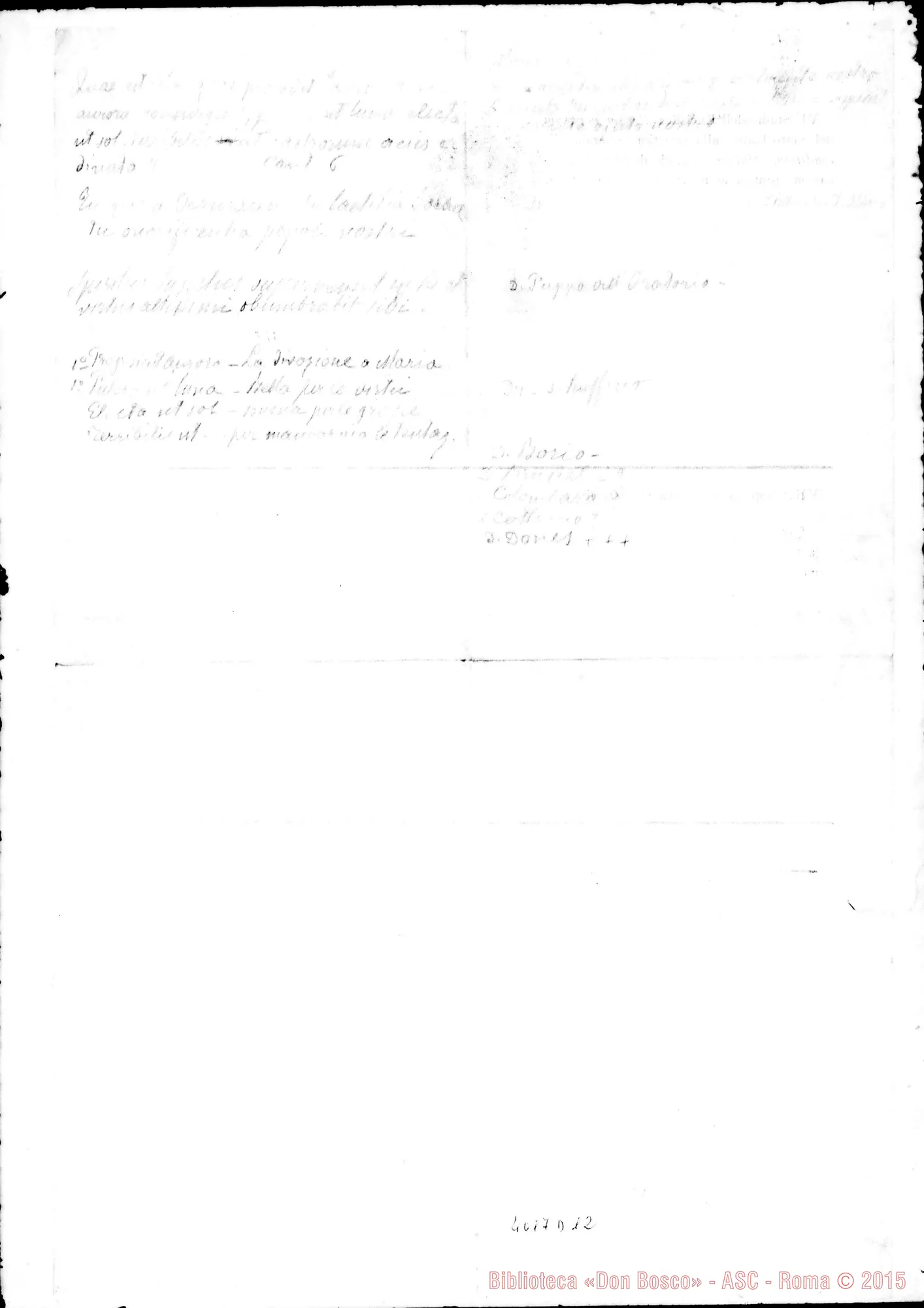 Fotogramma D 12 — Appunti ms. di Don Barberis