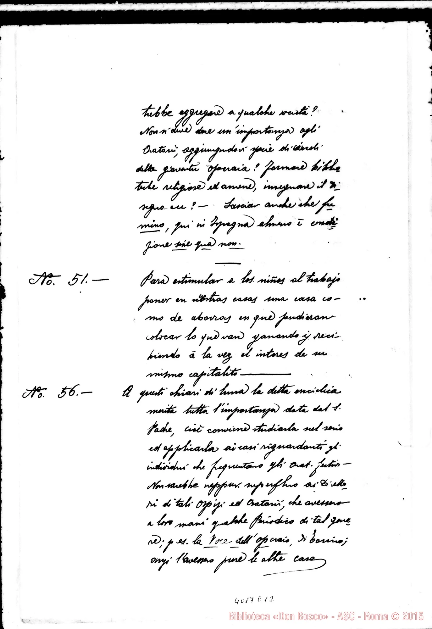 Fotogramma E 12 — Risposte ed osservazioni alla sesta proposta: la Rerun Novarum