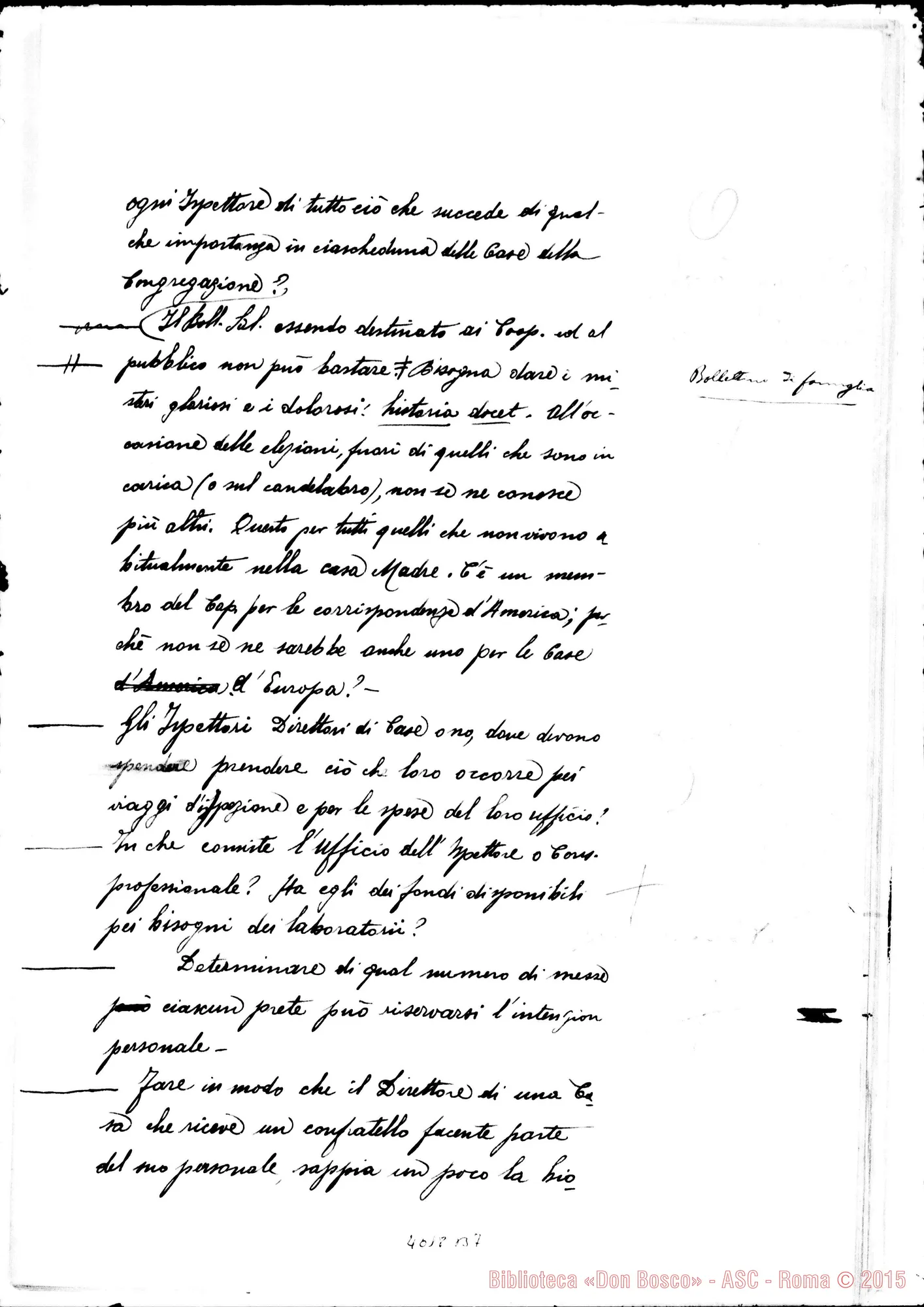 Fotogramma B 7 — Proposte varie dei Confratelli