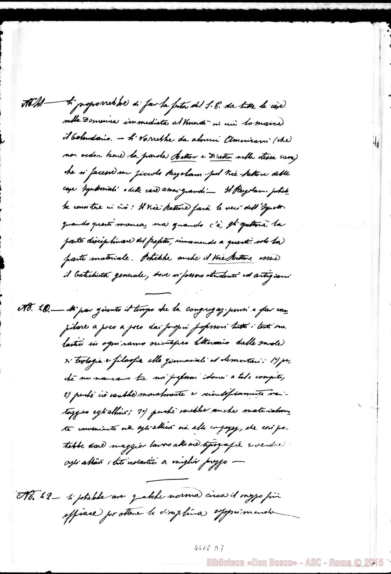 Fotogramma D 7 — Proposte varie dei Confratelli