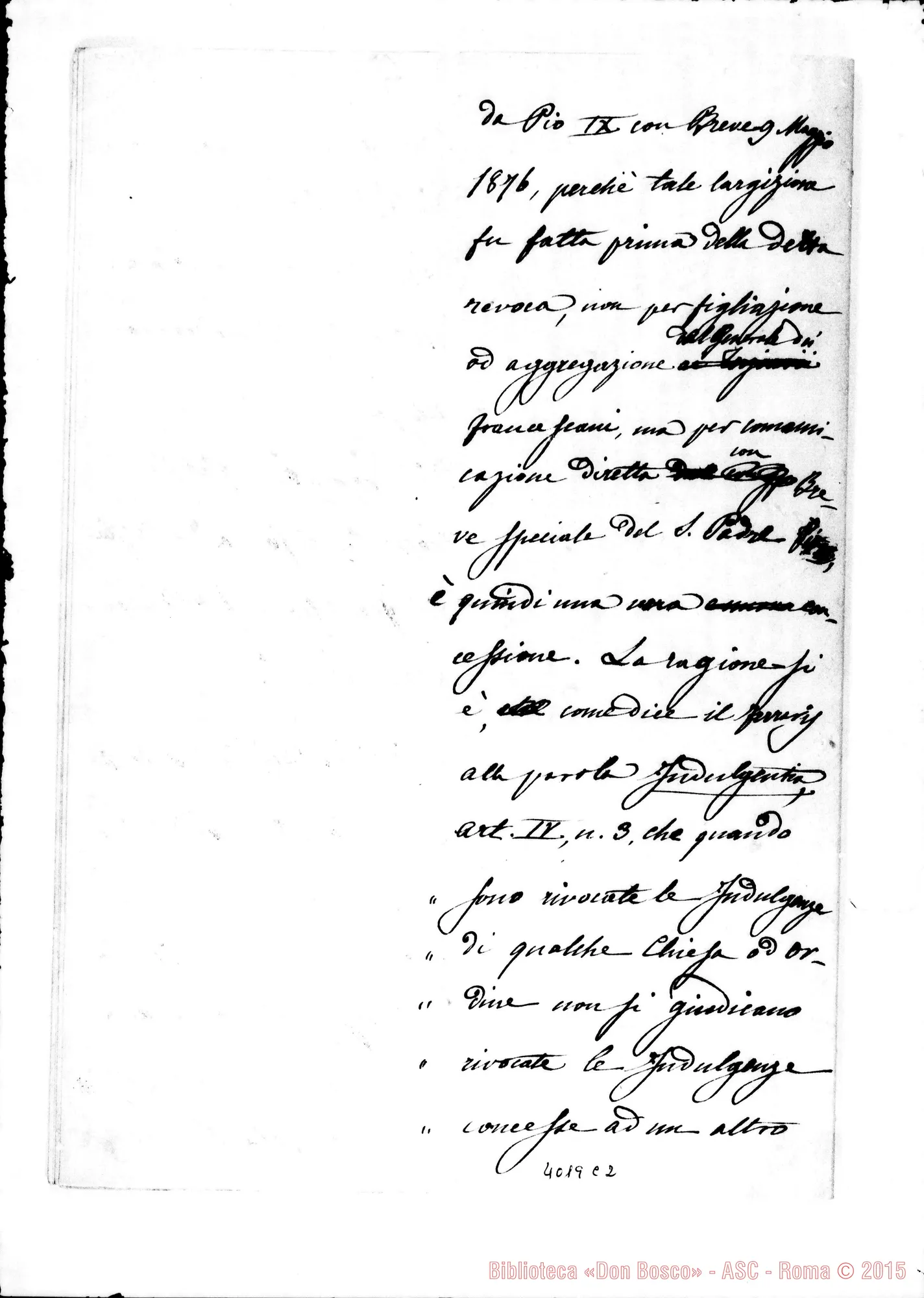 Fotogramma C 2 — Sui privilegi: esposto redatto da Don Berto