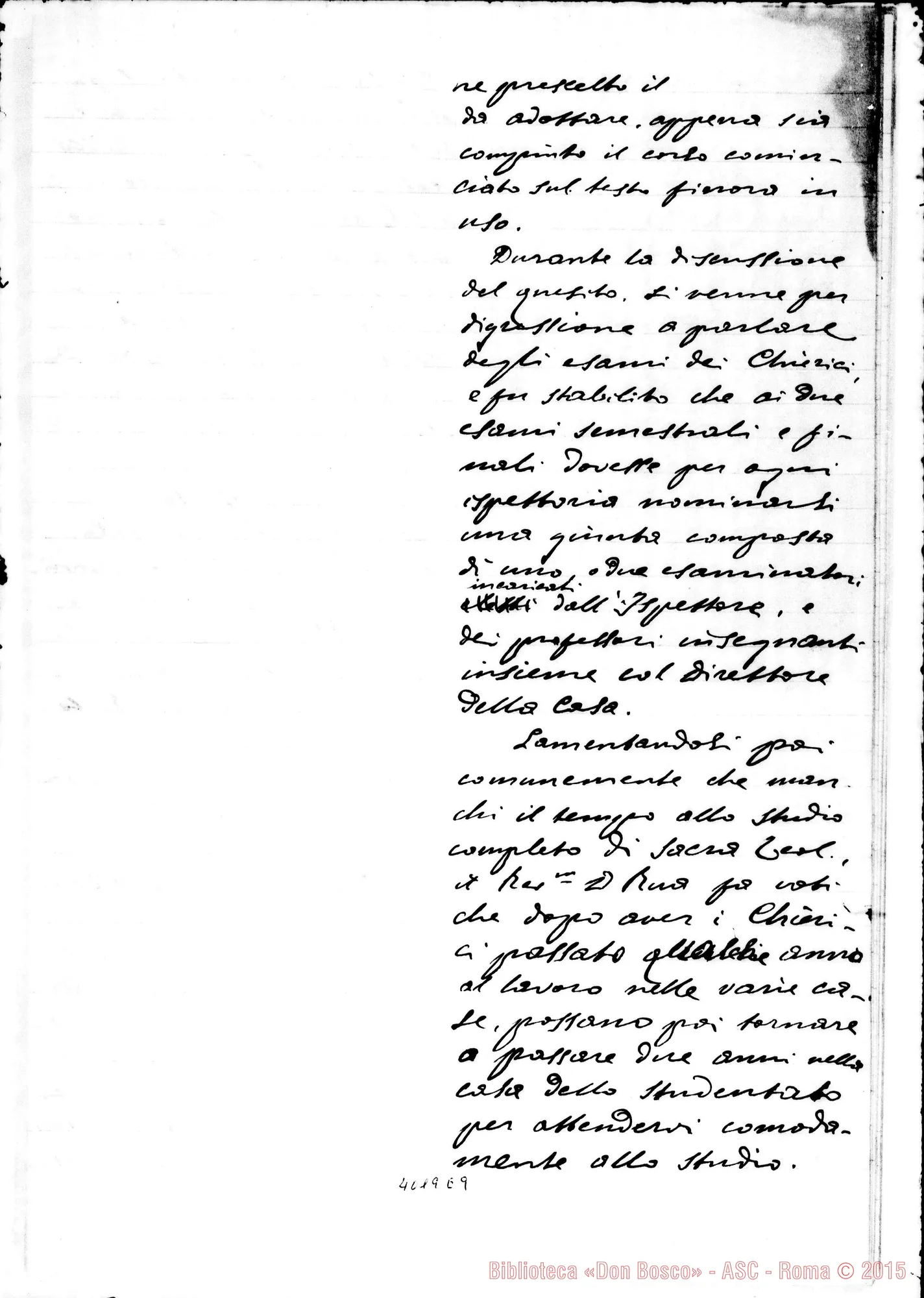 Fotogramma E 9 — Riassunto delle Conferenze del Capitolo Generale. Ms.: Don Bovio E Don Bensì