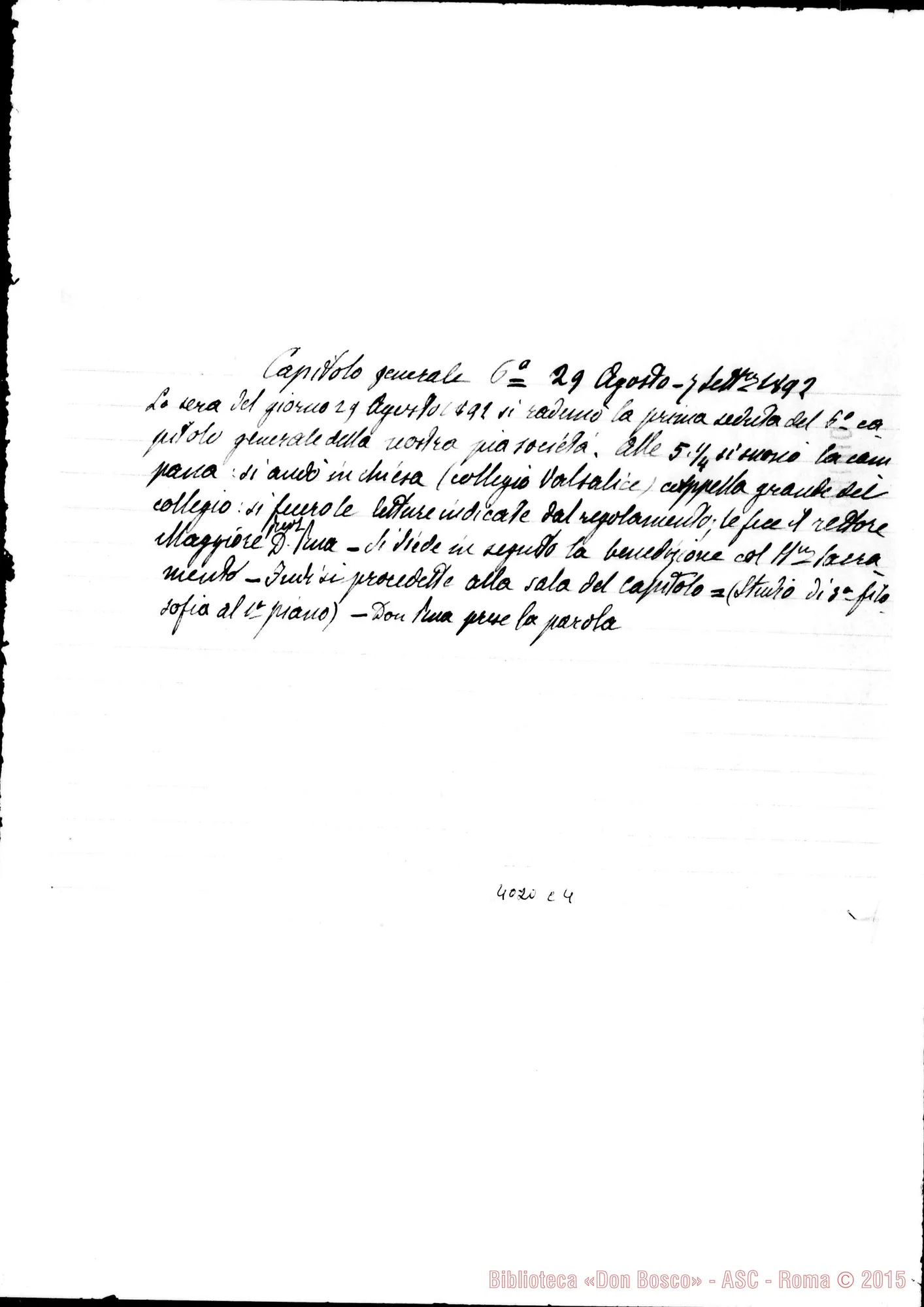 Fotogramma C 4 — Verbale del VI Capitolo Generale