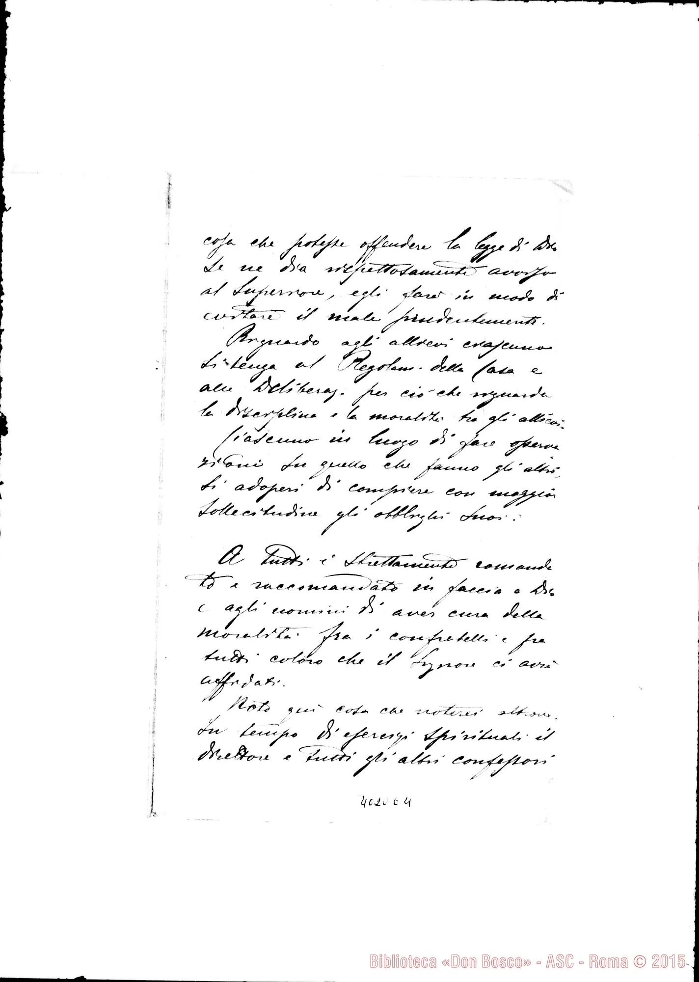 Fotogramma E 4 — Brani ricavati dal Diario di Don Bosco, letti da Don Rua nelle sedute del Cap. Gen.