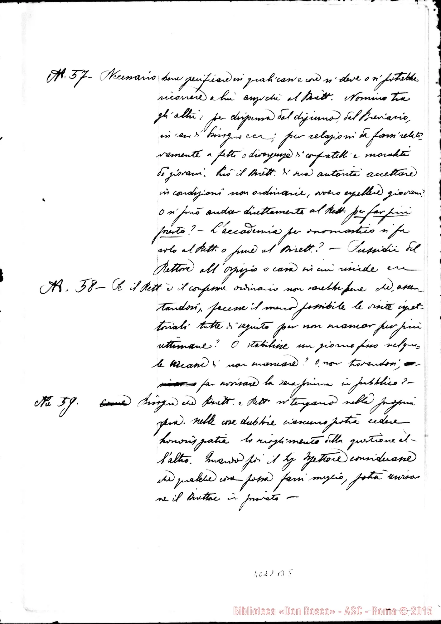 Fotogramma B 5 — Risposte ed osservazioni alla prima proposta
