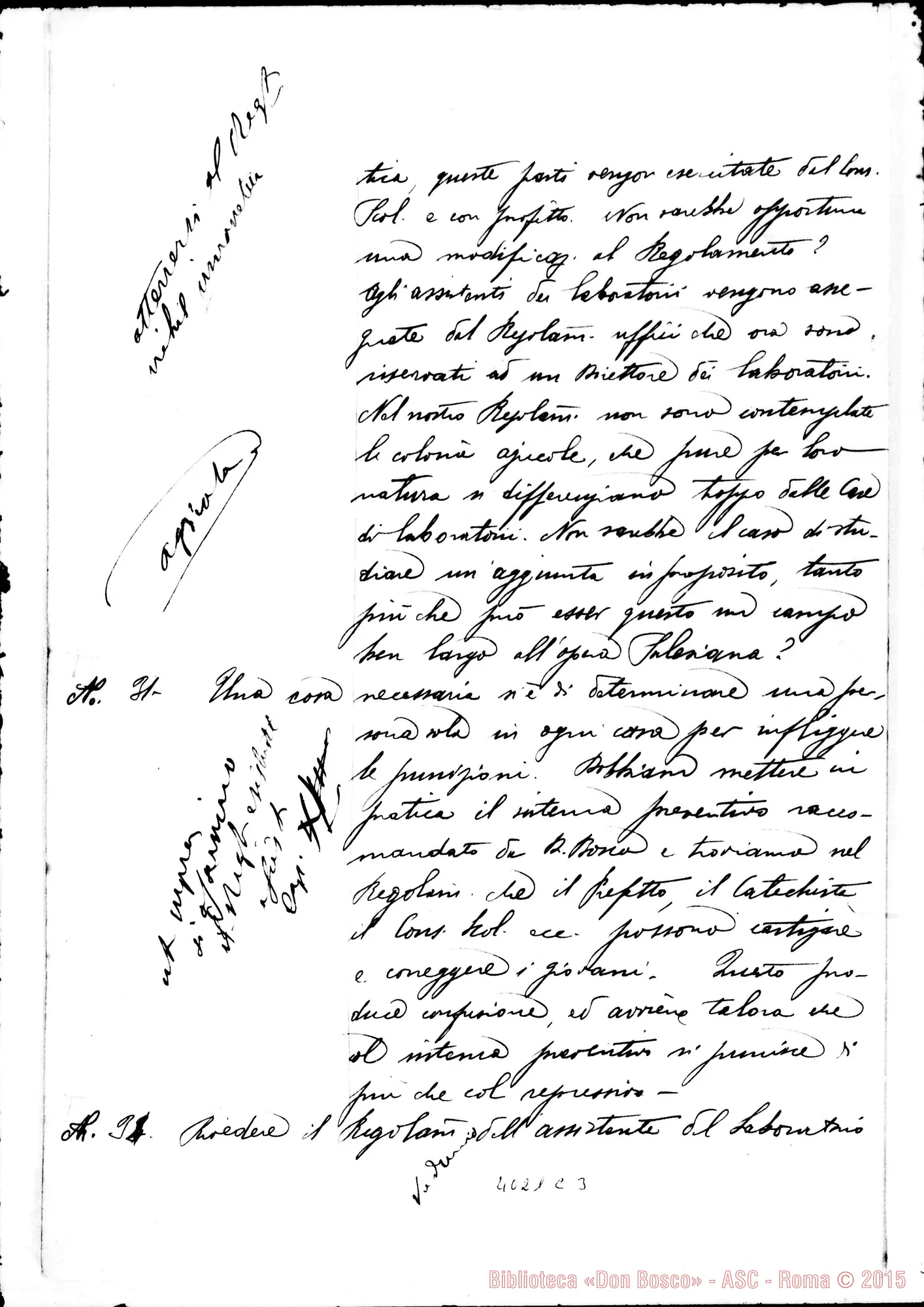 Fotogramma C 3 — Risposte ed osservazioni alla seconda proposta