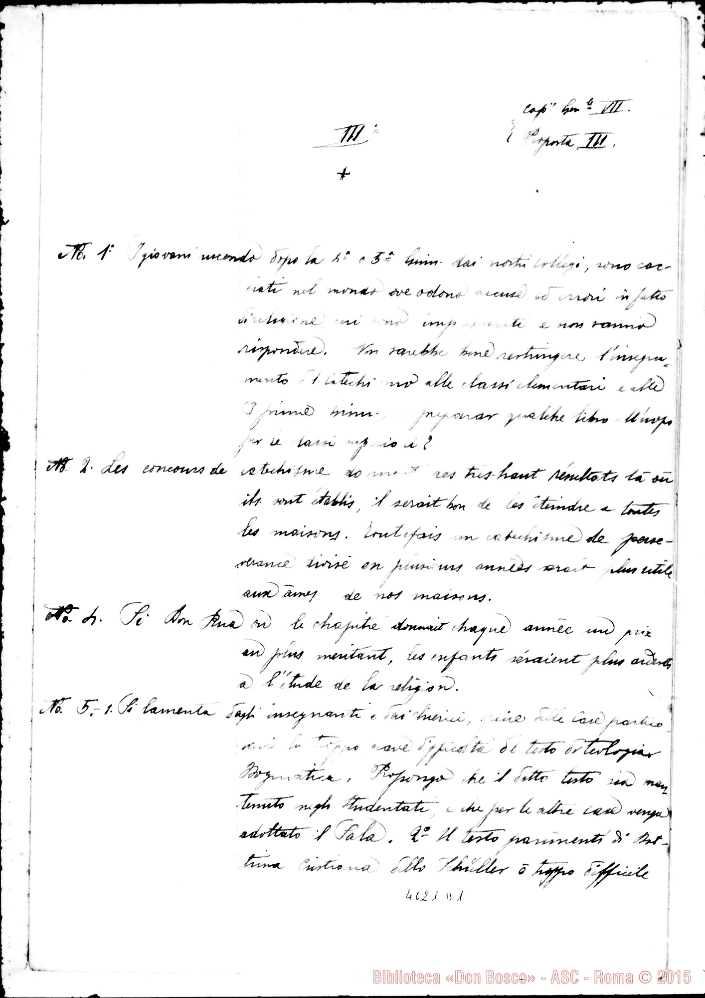 Fotogramma D 1 — Risposte ed osservazioni alla terza proposta