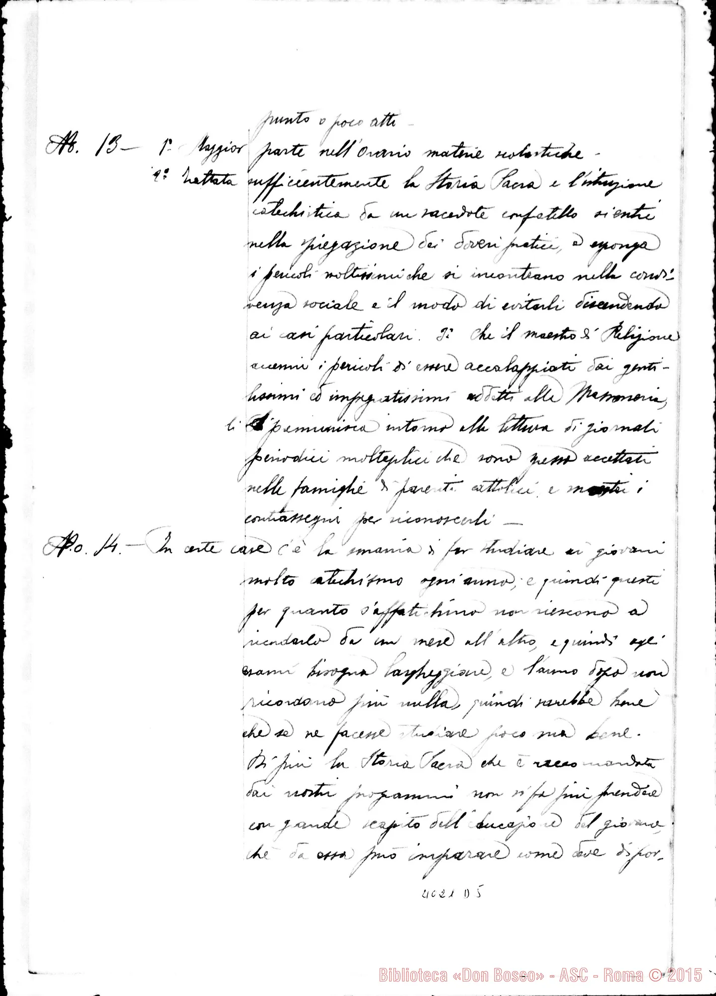 Fotogramma D 5 — Risposte ed osservazioni alla terza proposta
