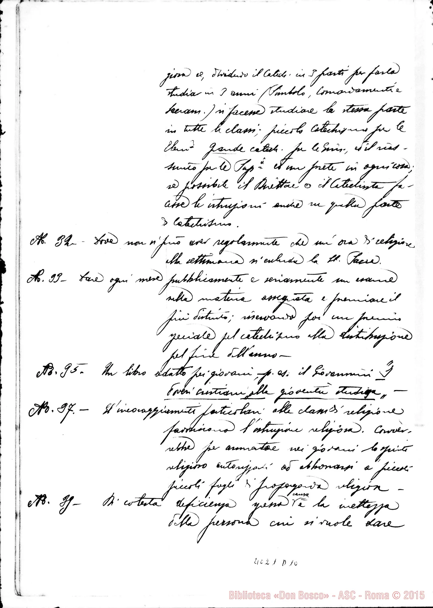 Fotogramma D 10 — Risposte ed osservazioni alla terza proposta
