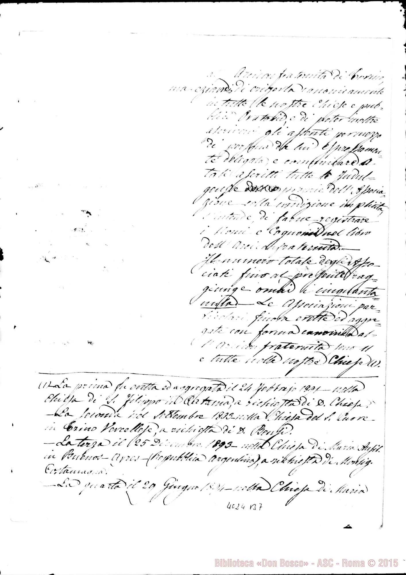 Fotogramma B 7 — Relazione sulla devozione A Maria Ausiliatrice. Minuta E bella copia. Ms. di D. Berto